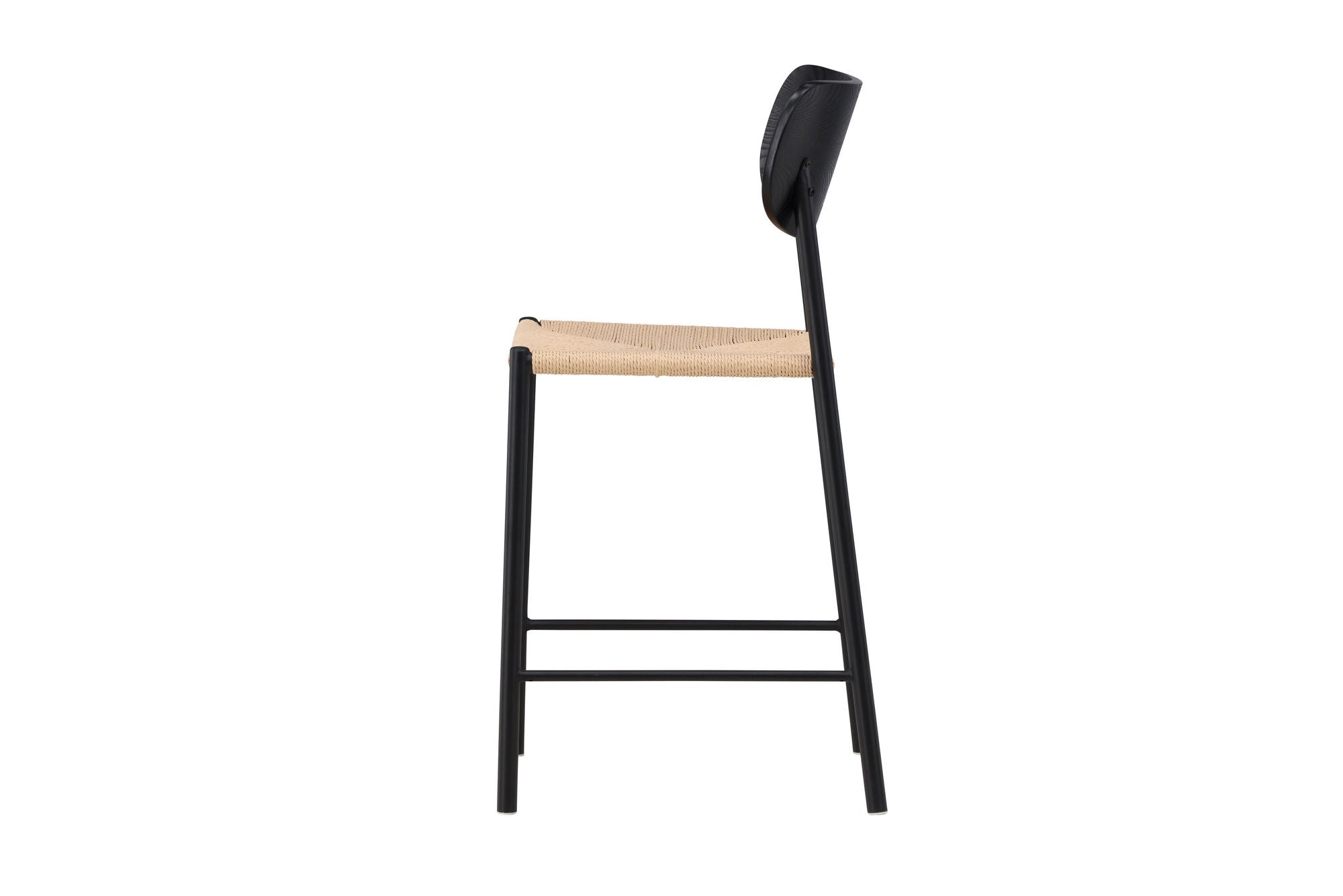 Venture Home Polly Bar stol Backrest - Black / Nature Rope