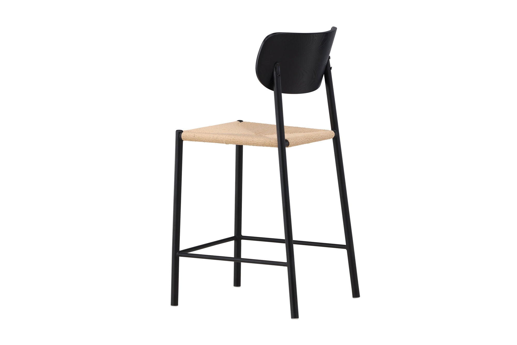 Venture Home Polly Bar stol Backrest - Black / Nature Rope