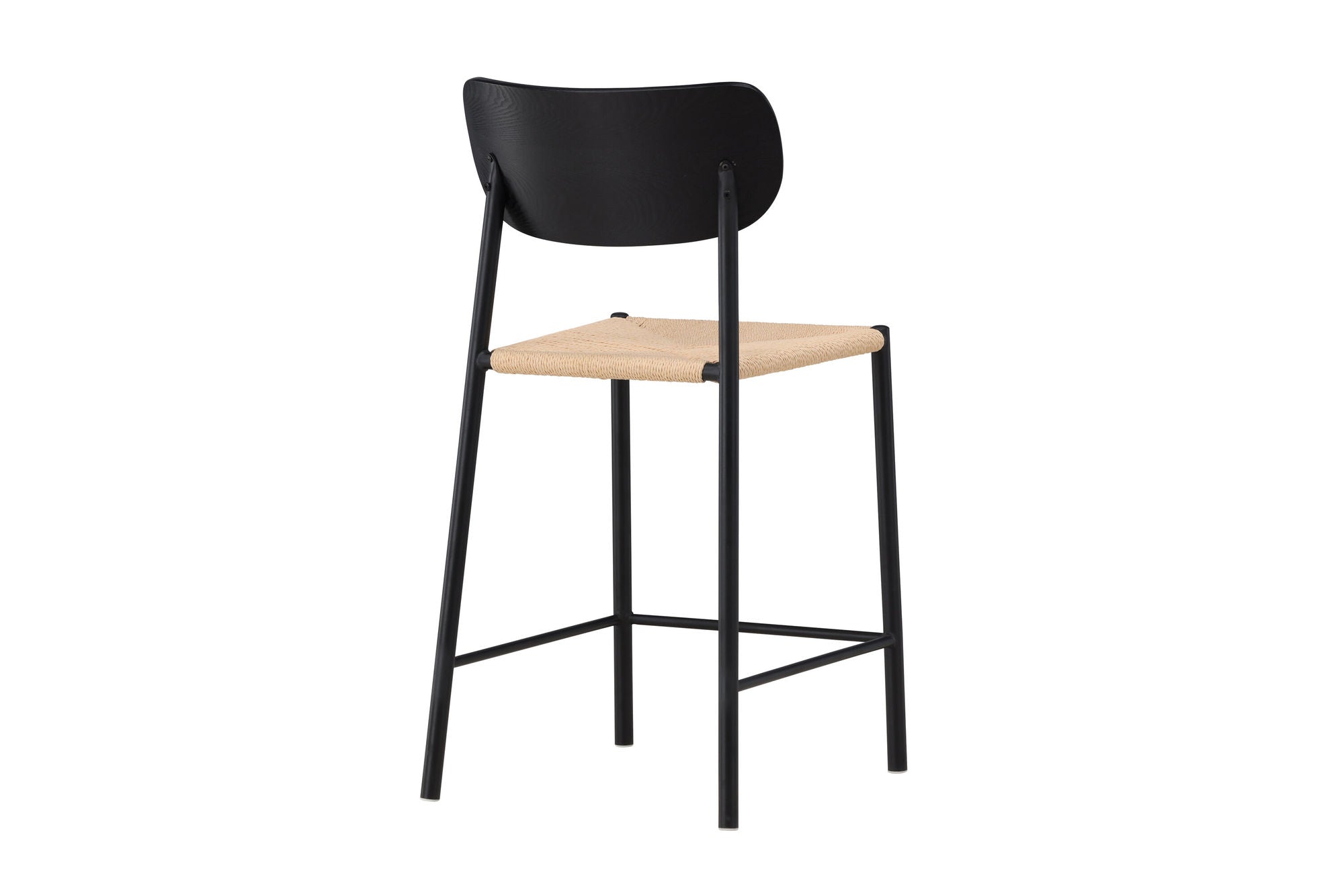 Venture Home Polly Bar stol Backrest - Black / Nature Rope