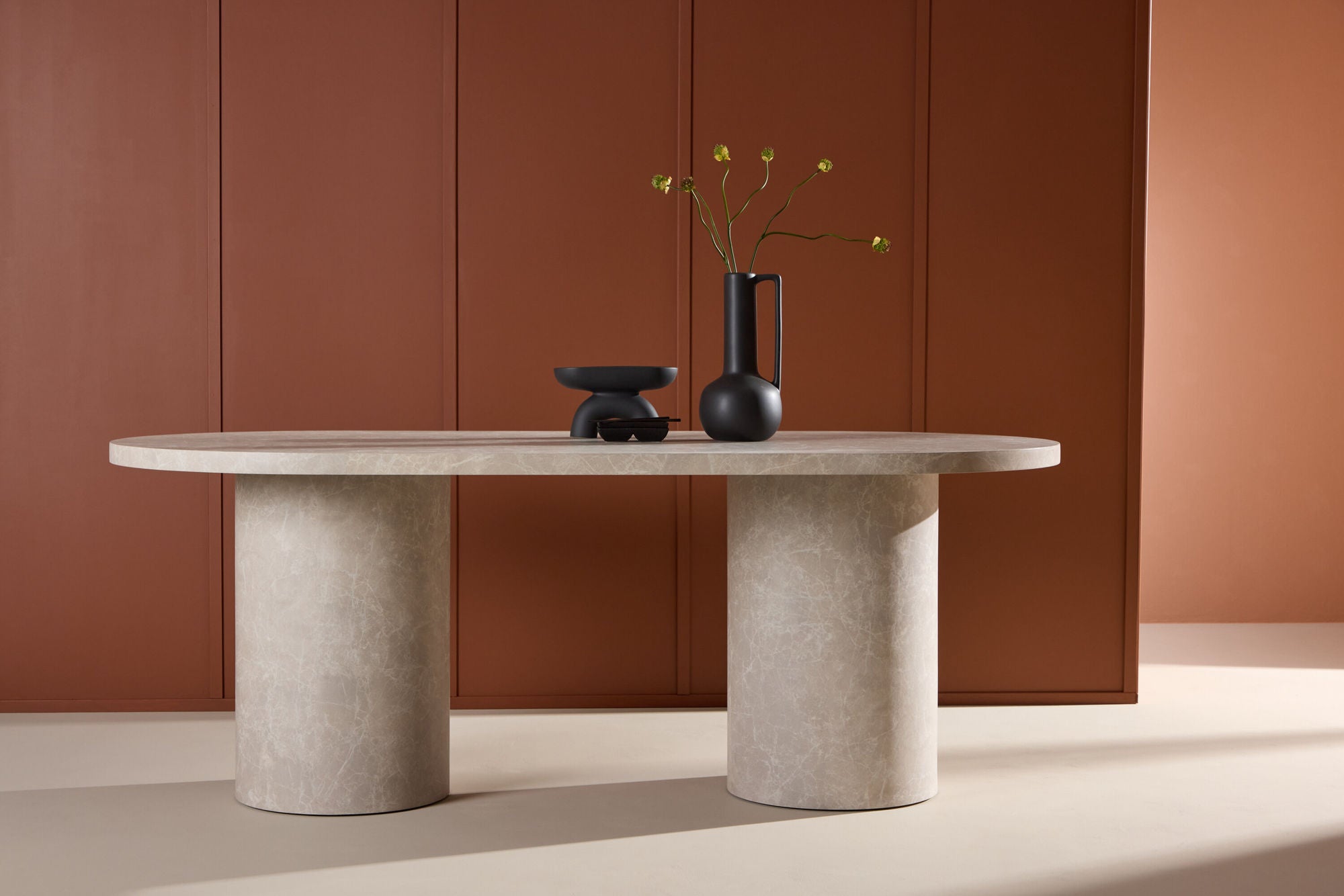 Venture Home Narvik spisebord 100x200 cm - Beige Marblelook /