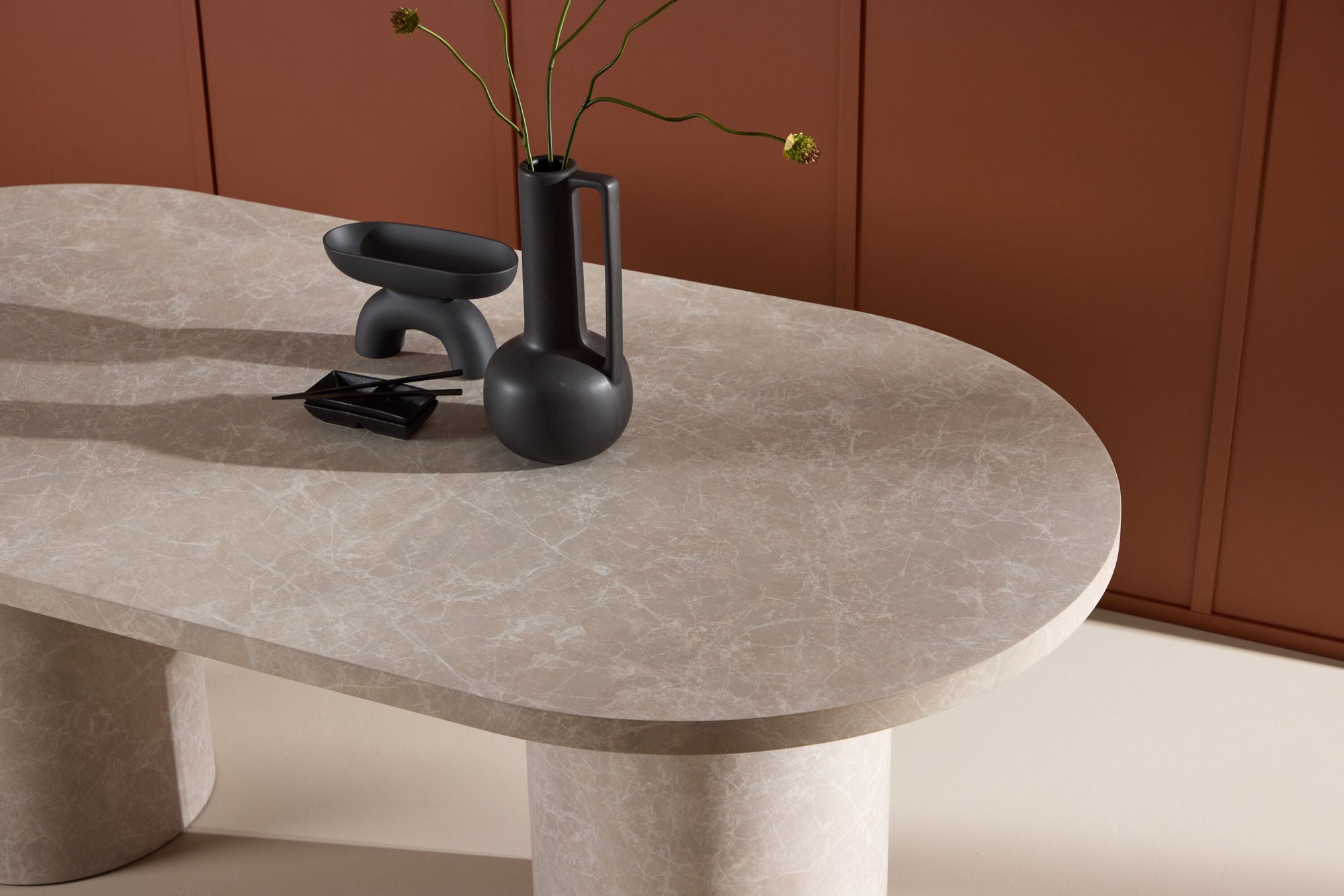Venture Home Narvik spisebord 100x200 cm - Beige Marblelook /
