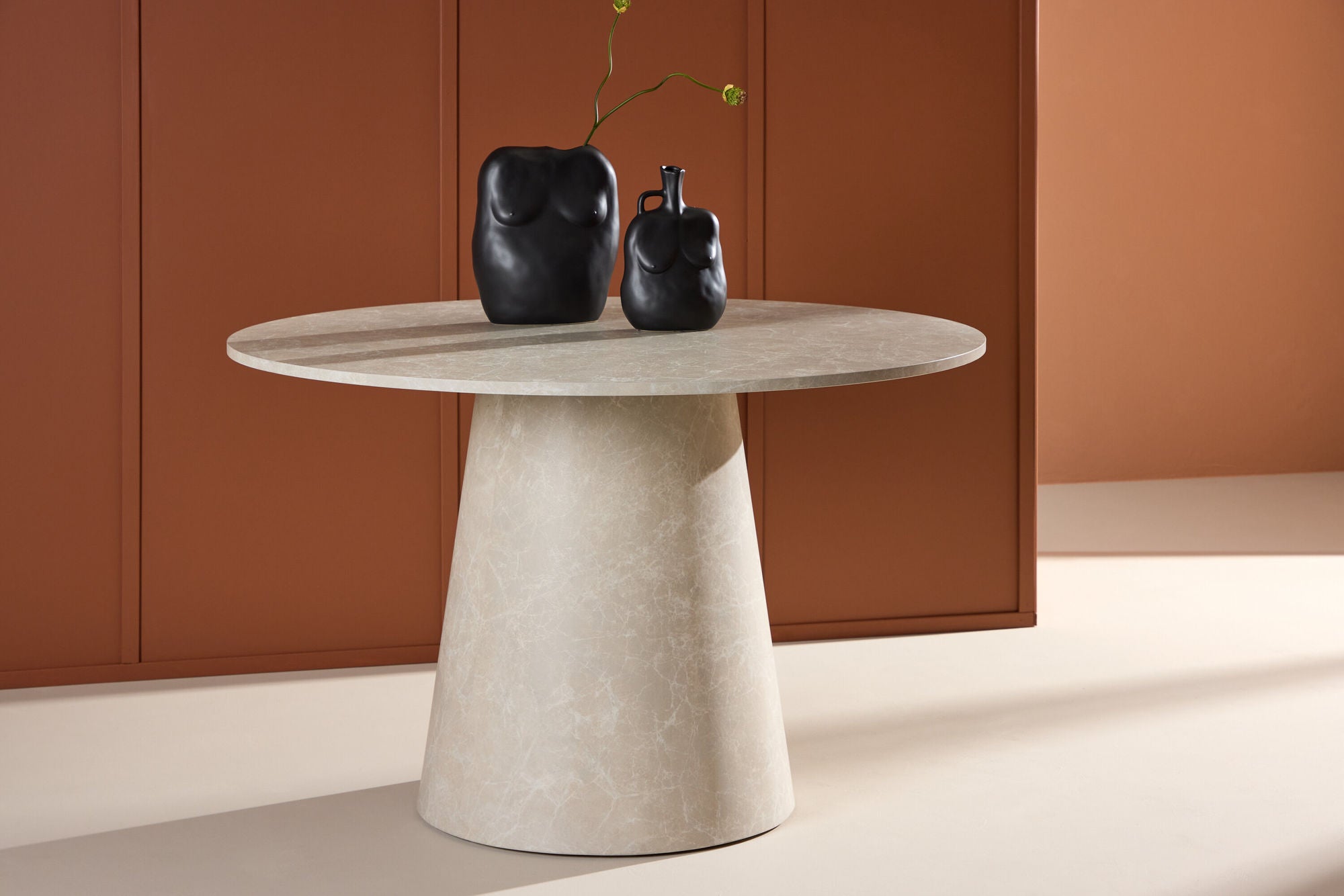 Venture Home Lanzo spisebord ø120 - Beige Marblelook /