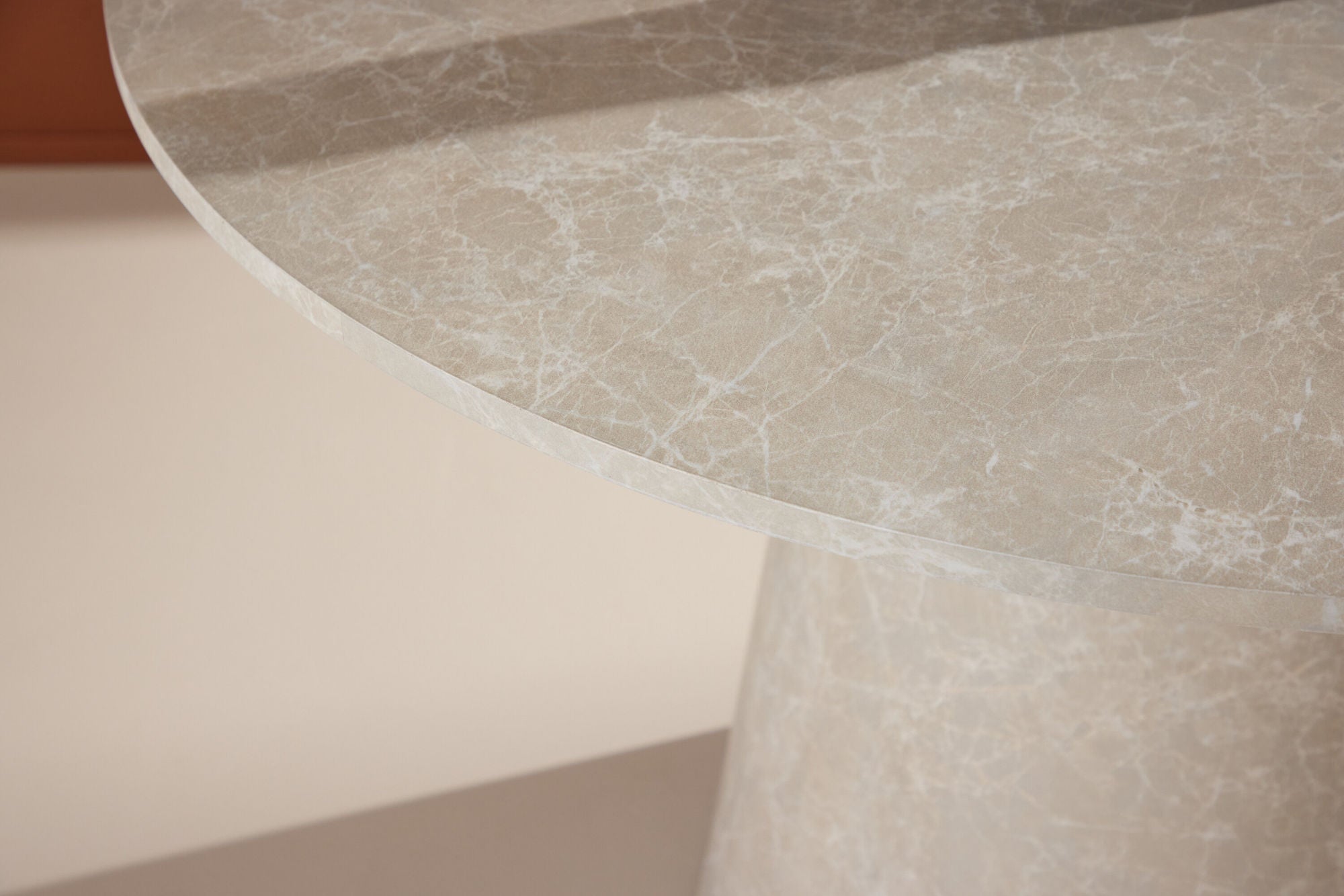 Venture Home Lanzo spisebord ø120 - Beige Marblelook /