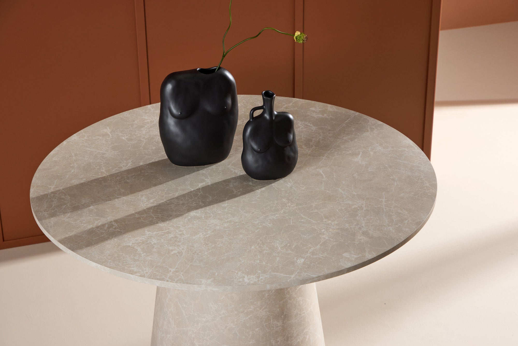 Venture Home Lanzo spisebord ø120 - Beige Marblelook /