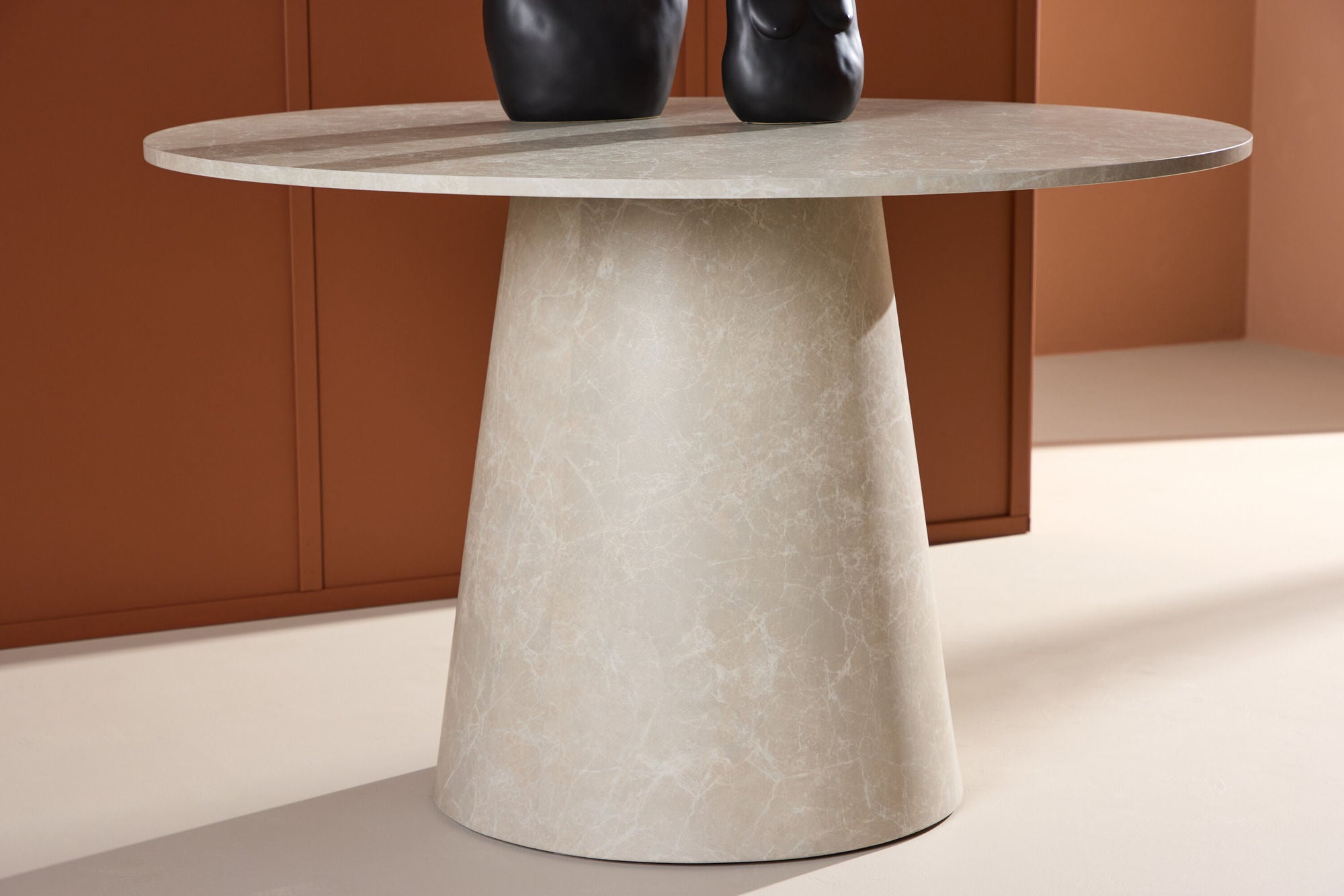 Venture Home Lanzo spisebord ø120 - Beige Marblelook /