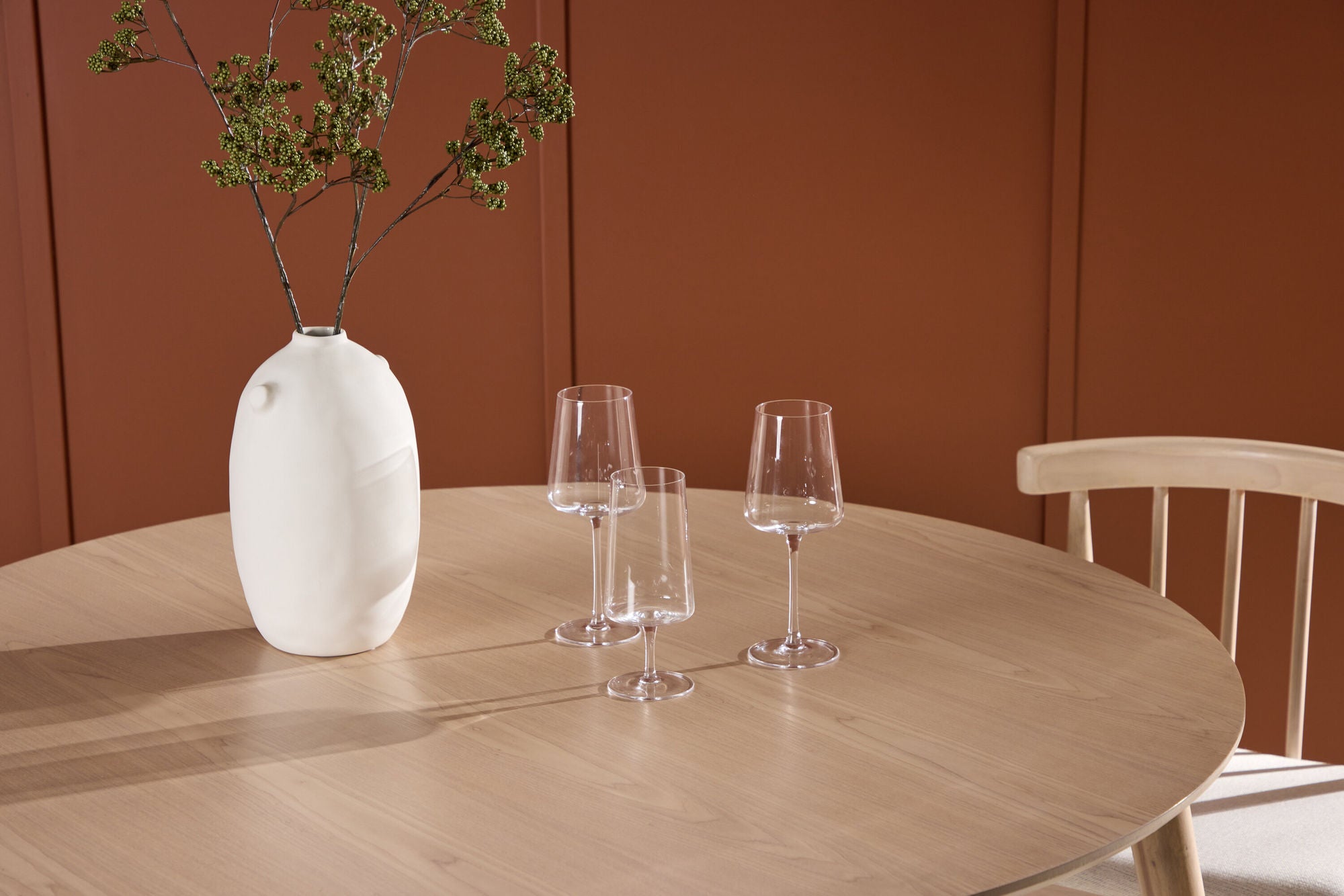 Venture Home Flora spisebord ø120 - Whitewash / Veneer