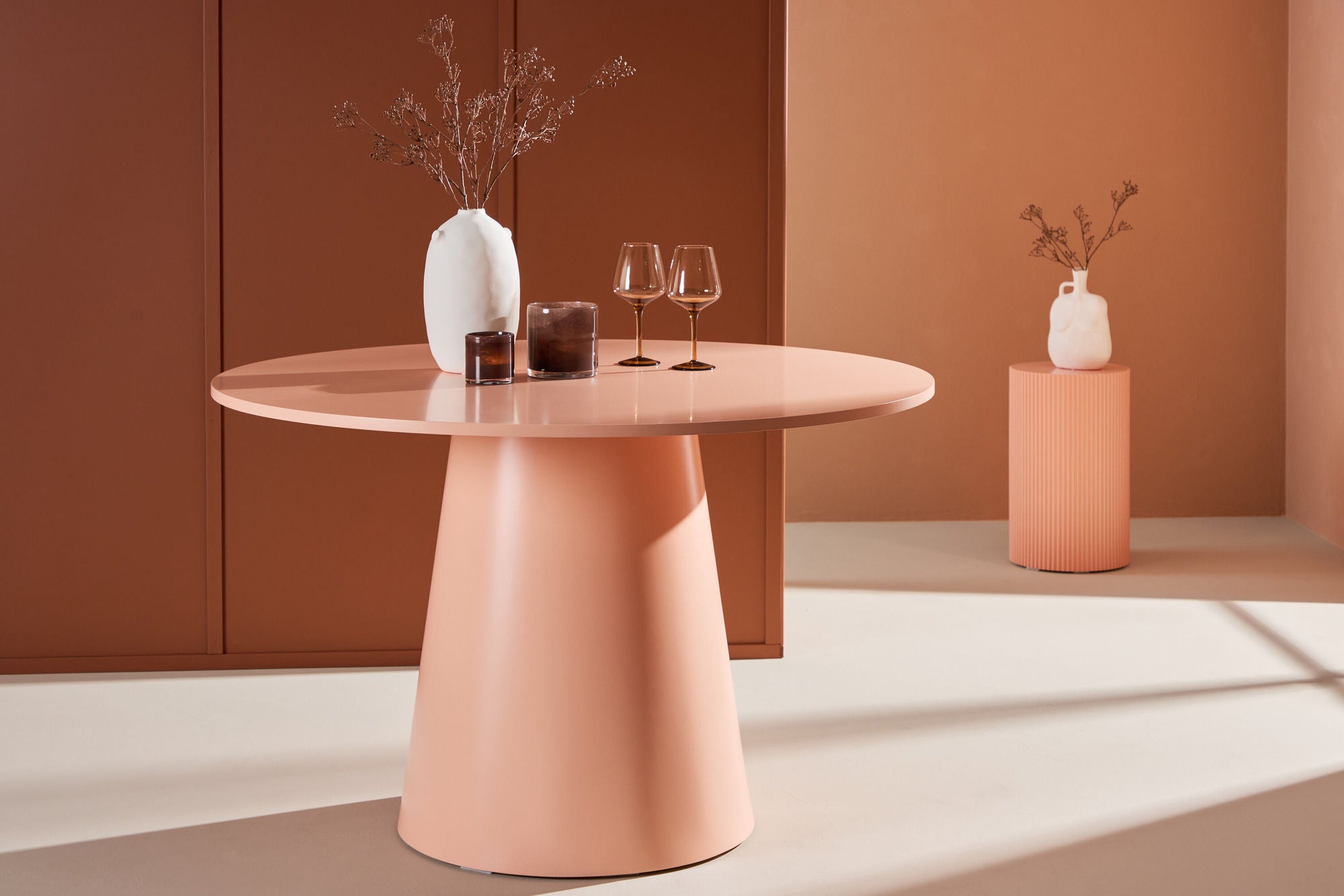 Venture Home Lanzo spisebord ⌀120 - Peach /