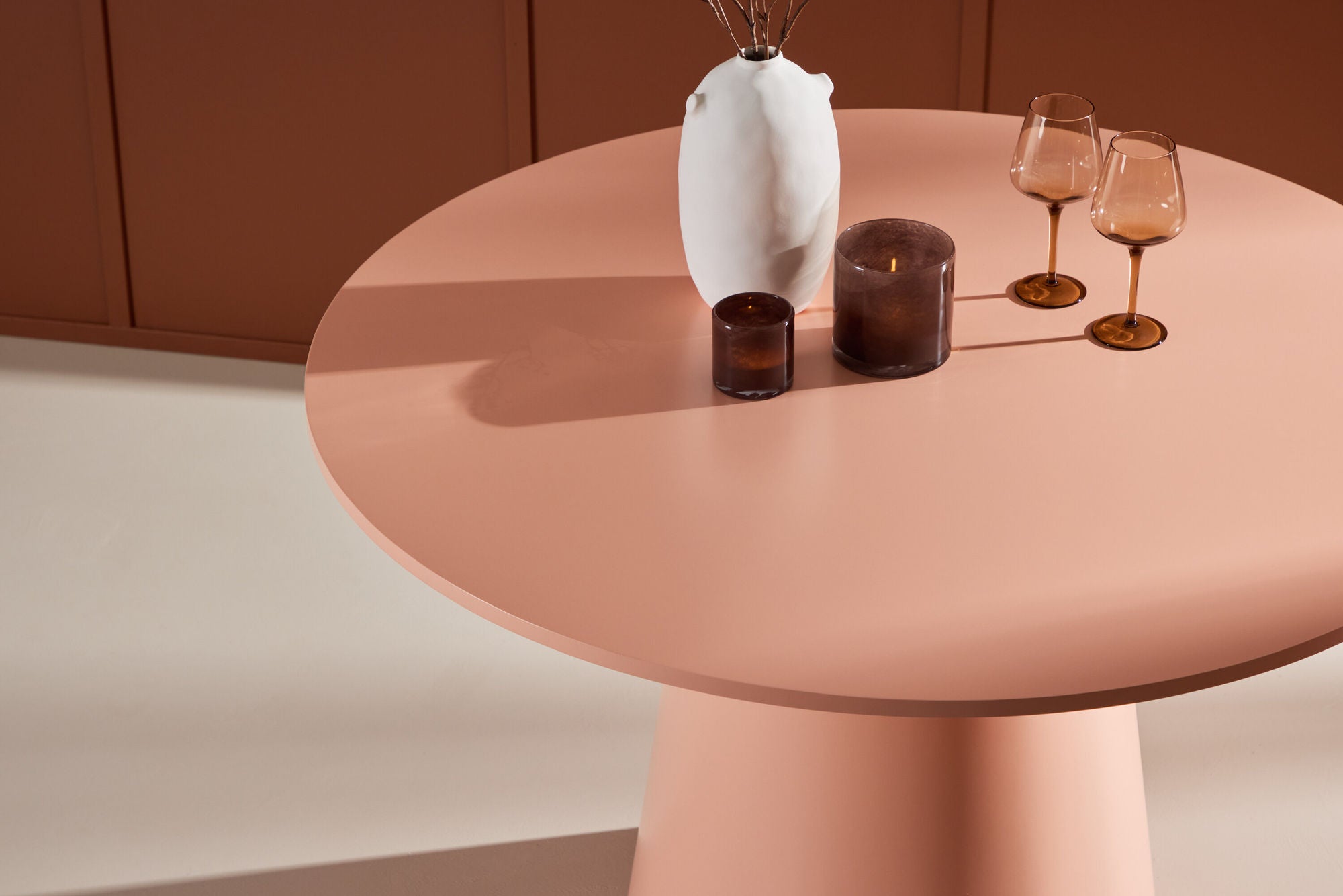 Venture Home Lanzo spisebord ⌀120 - Peach /