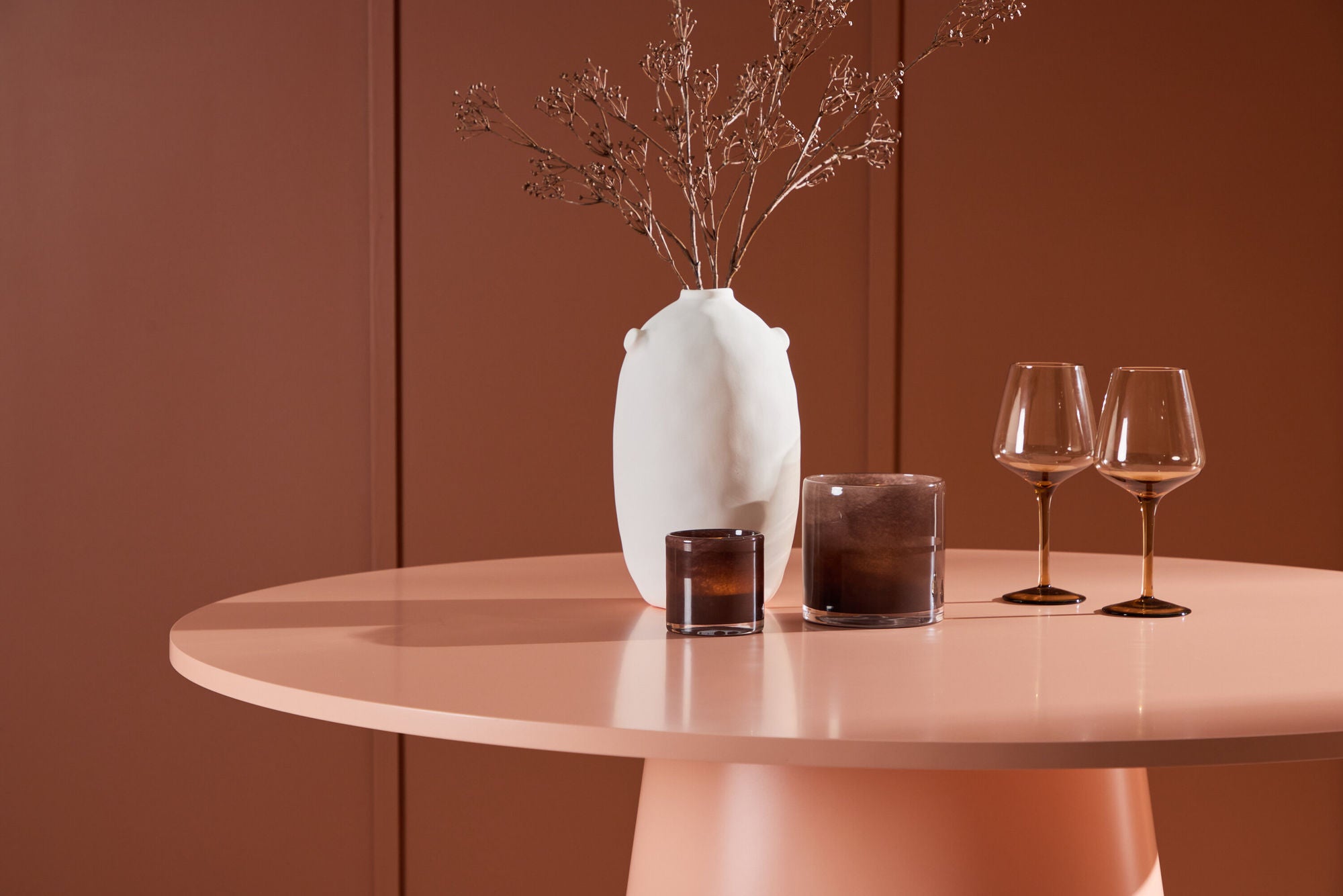 Venture Home Lanzo spisebord ⌀120 - Peach /