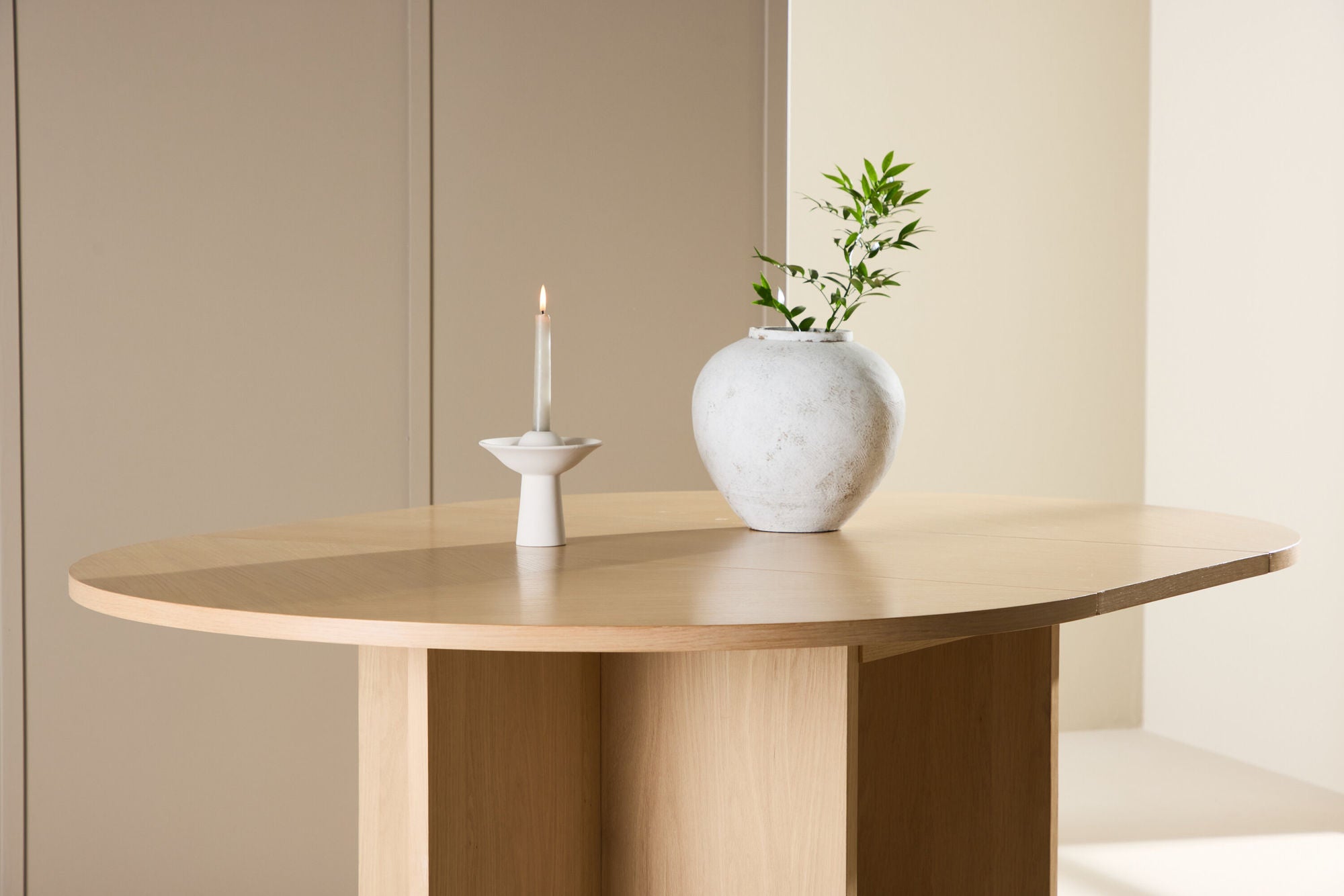 Venture Home Strada spisebord 120/170 x120x74 cm - Whitewash / Oak Veneer