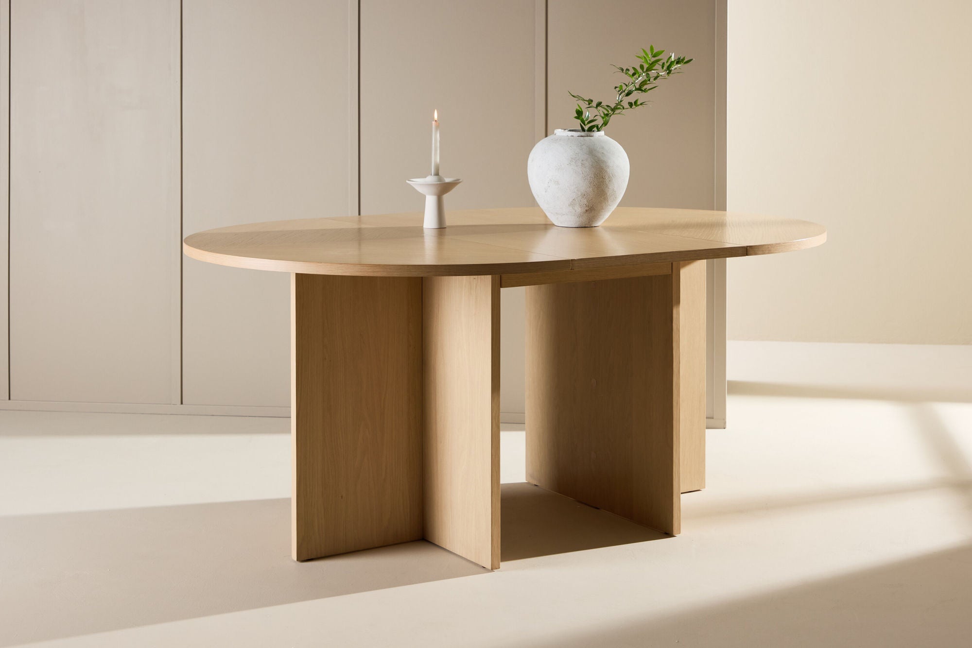 Venture Home Strada spisebord 120/170 x120x74 cm - Whitewash / Oak Veneer
