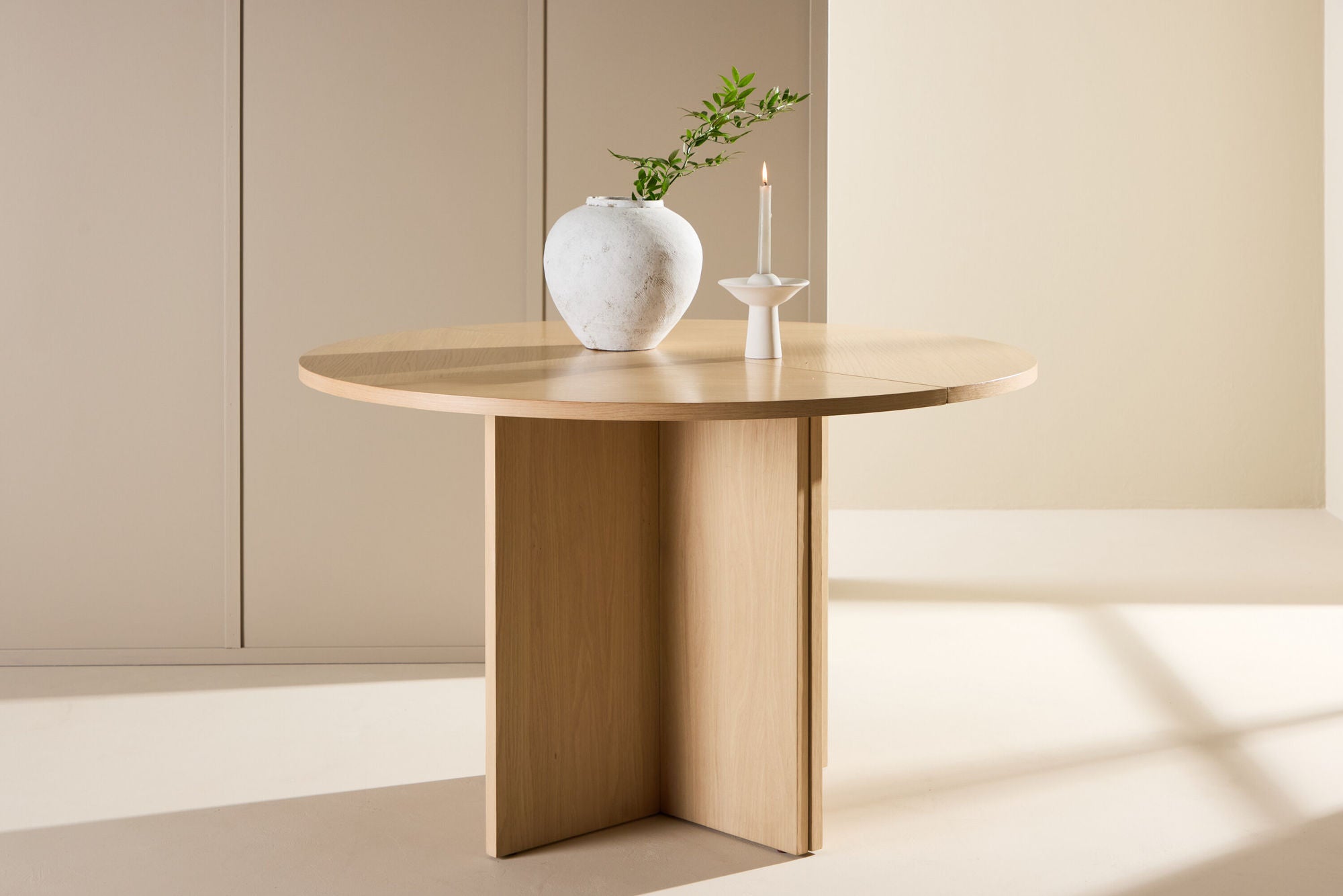 Venture Home Strada spisebord 120/170 x120x74 cm - Whitewash / Oak Veneer