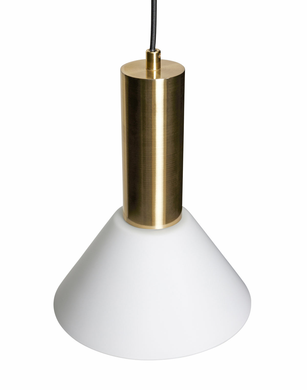 Contrast pendel lampe i messing