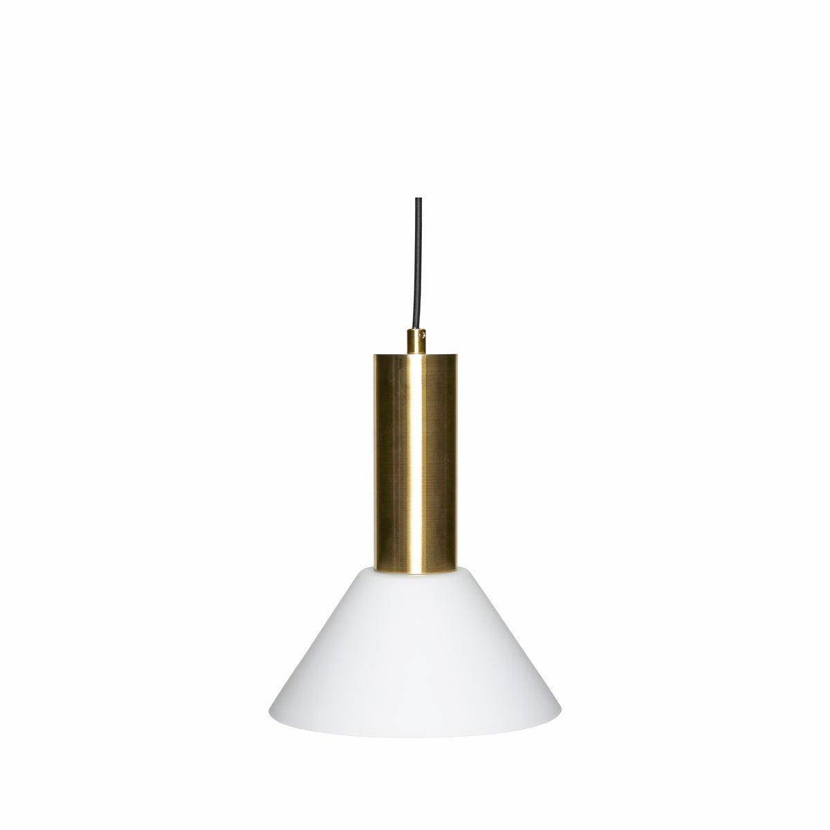 Contrast pendel lampe i messing