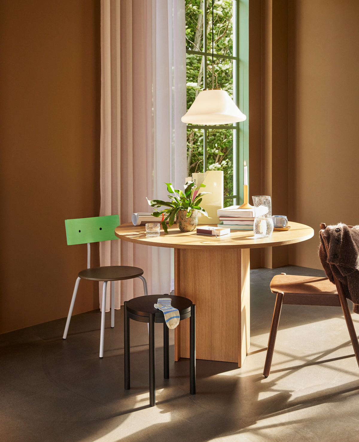 Muse trekantet hvid pendel lampe