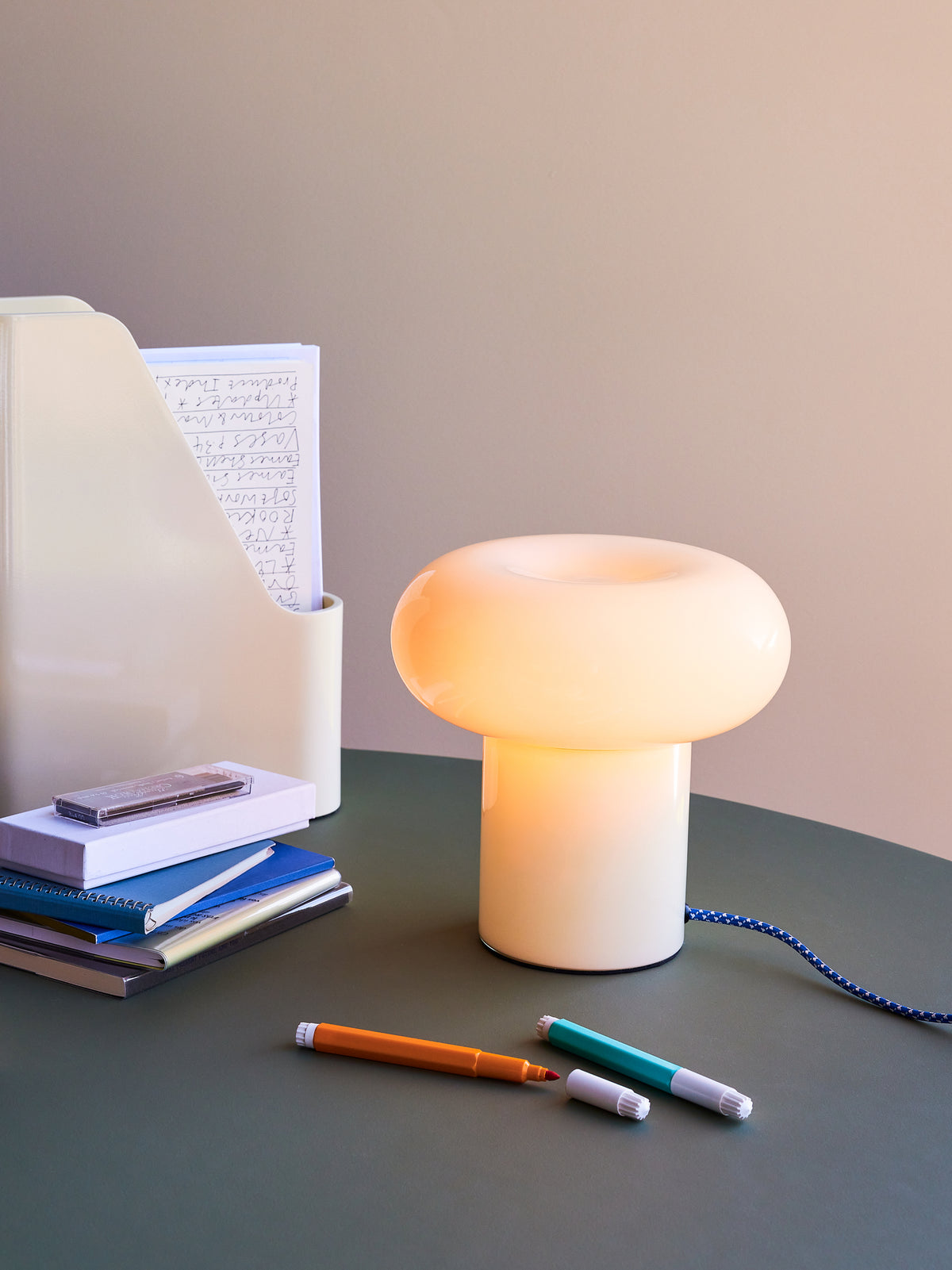 Hues bordlampe lysegrøn