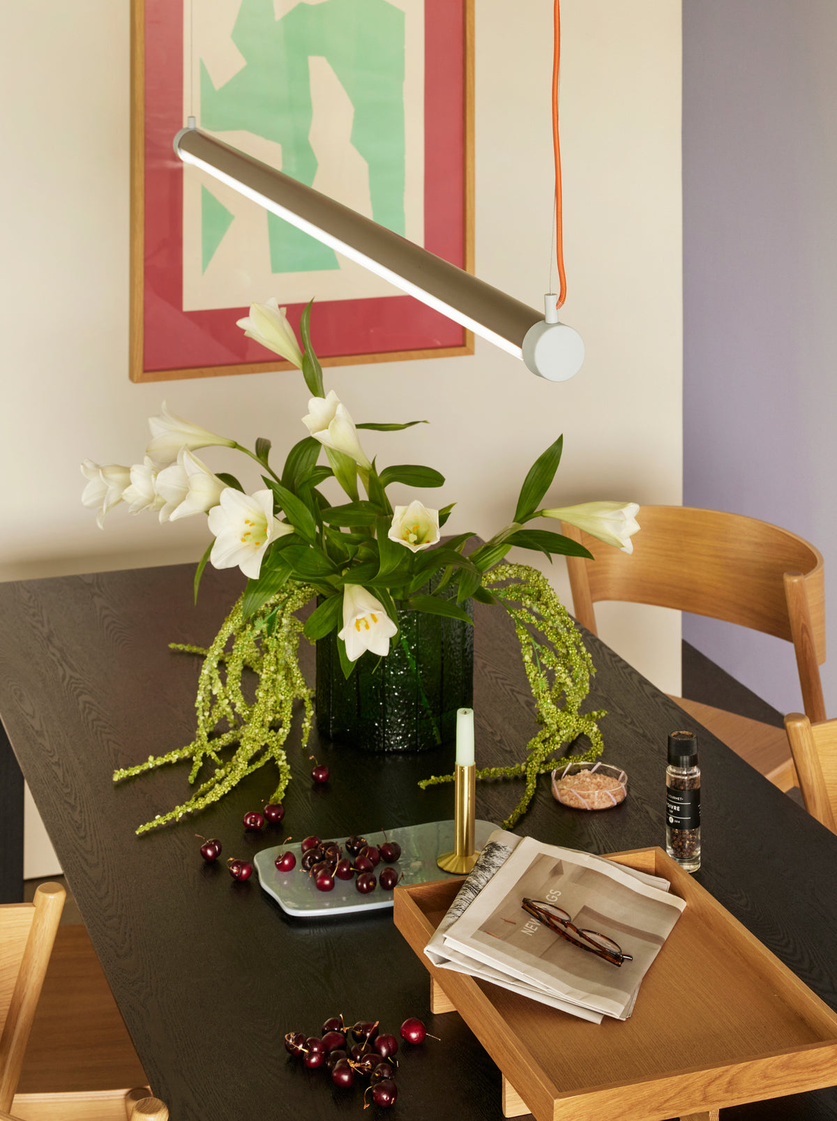 Interplay Pendel Lampe L 152 cm Brun/Blå/Orange