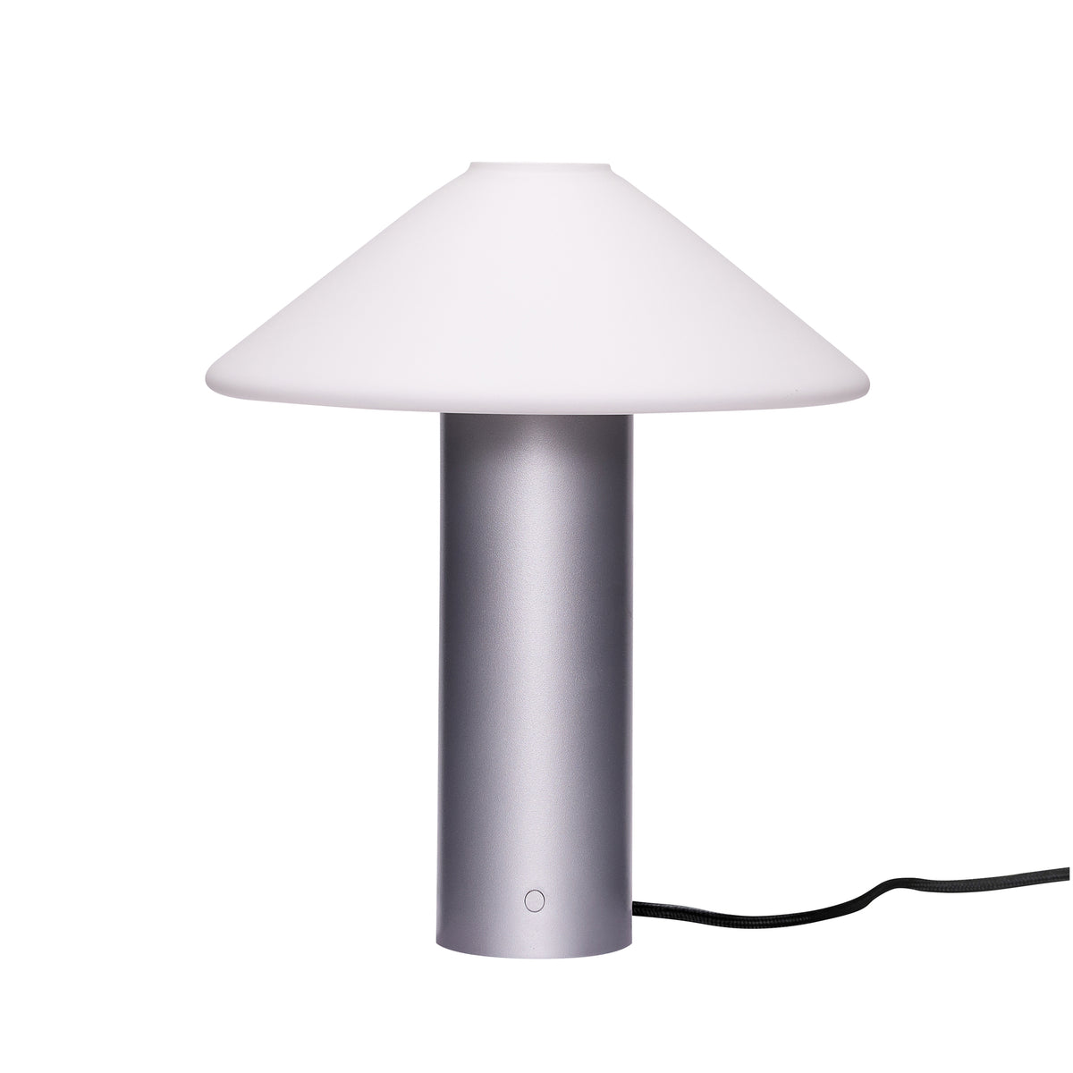 Orbit bordlampe i metallic sølv