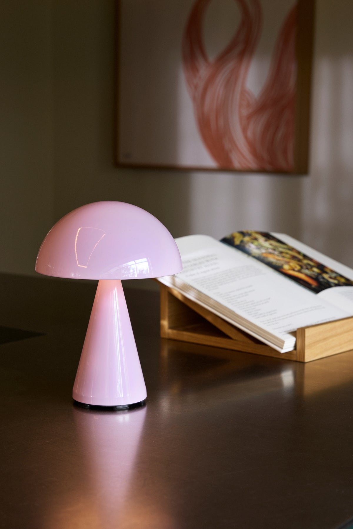 Mush bærbar bordlampe, lyserød