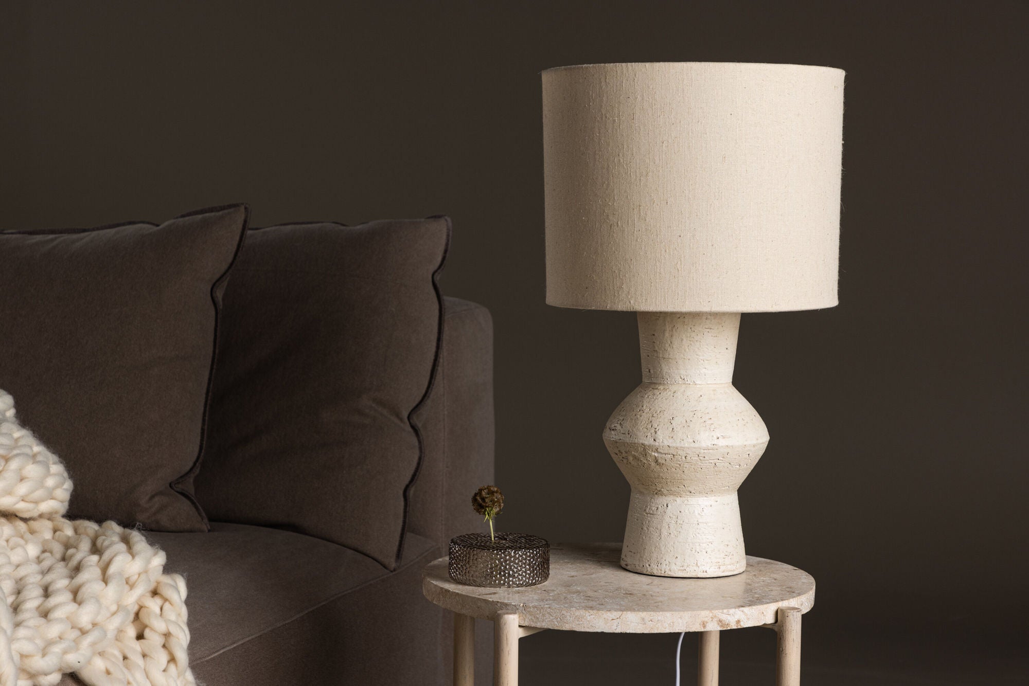 Vind Valön bord lampe ⌀30 - Terracotta / Ivory Jute