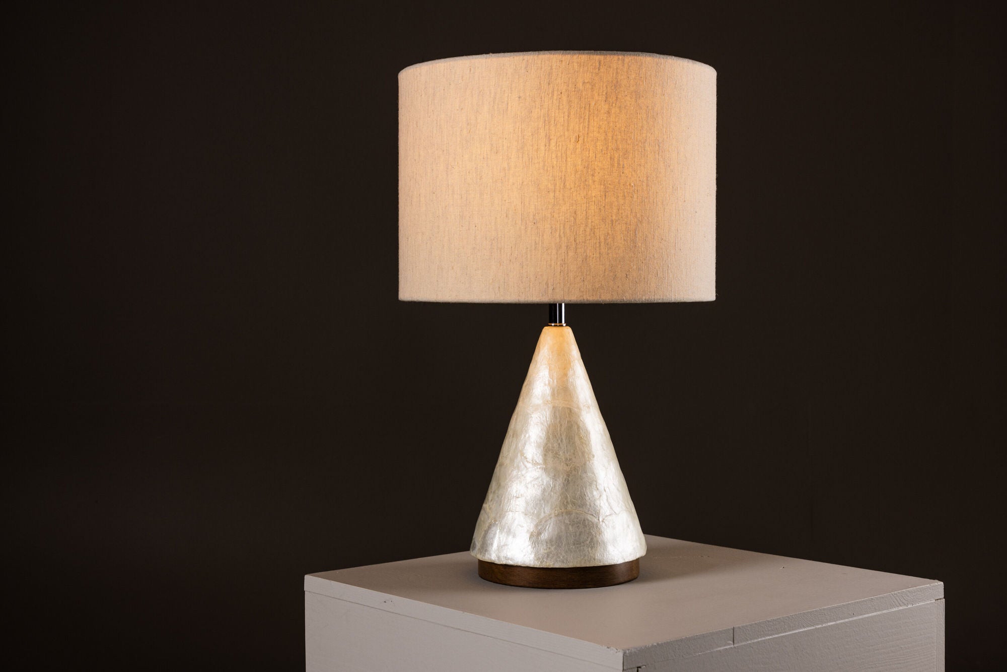 Vind Donsö bord lampe ⌀35 - Capiz / Natural