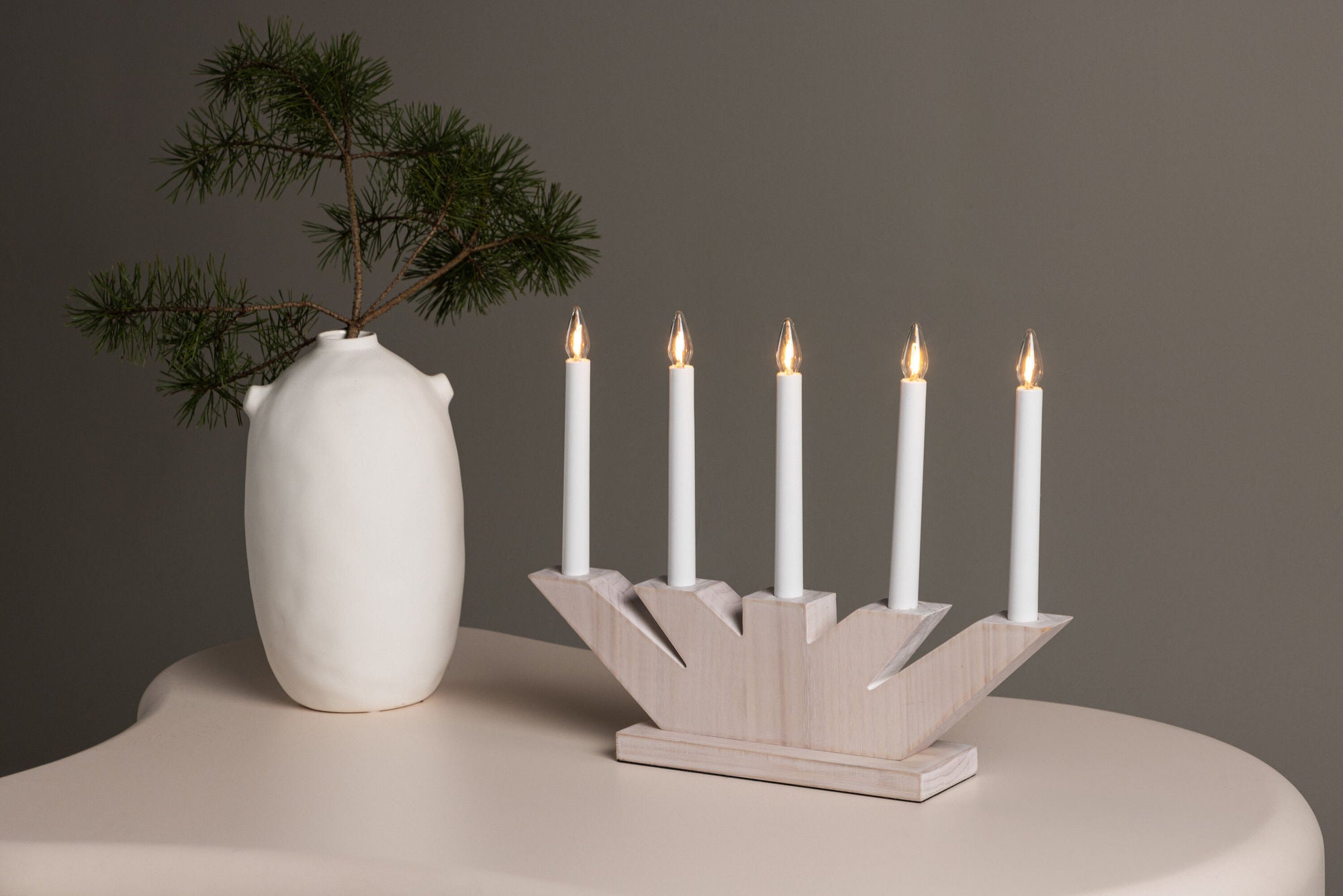 Venture Home Verbier bord lampe - Whitewash / Pine