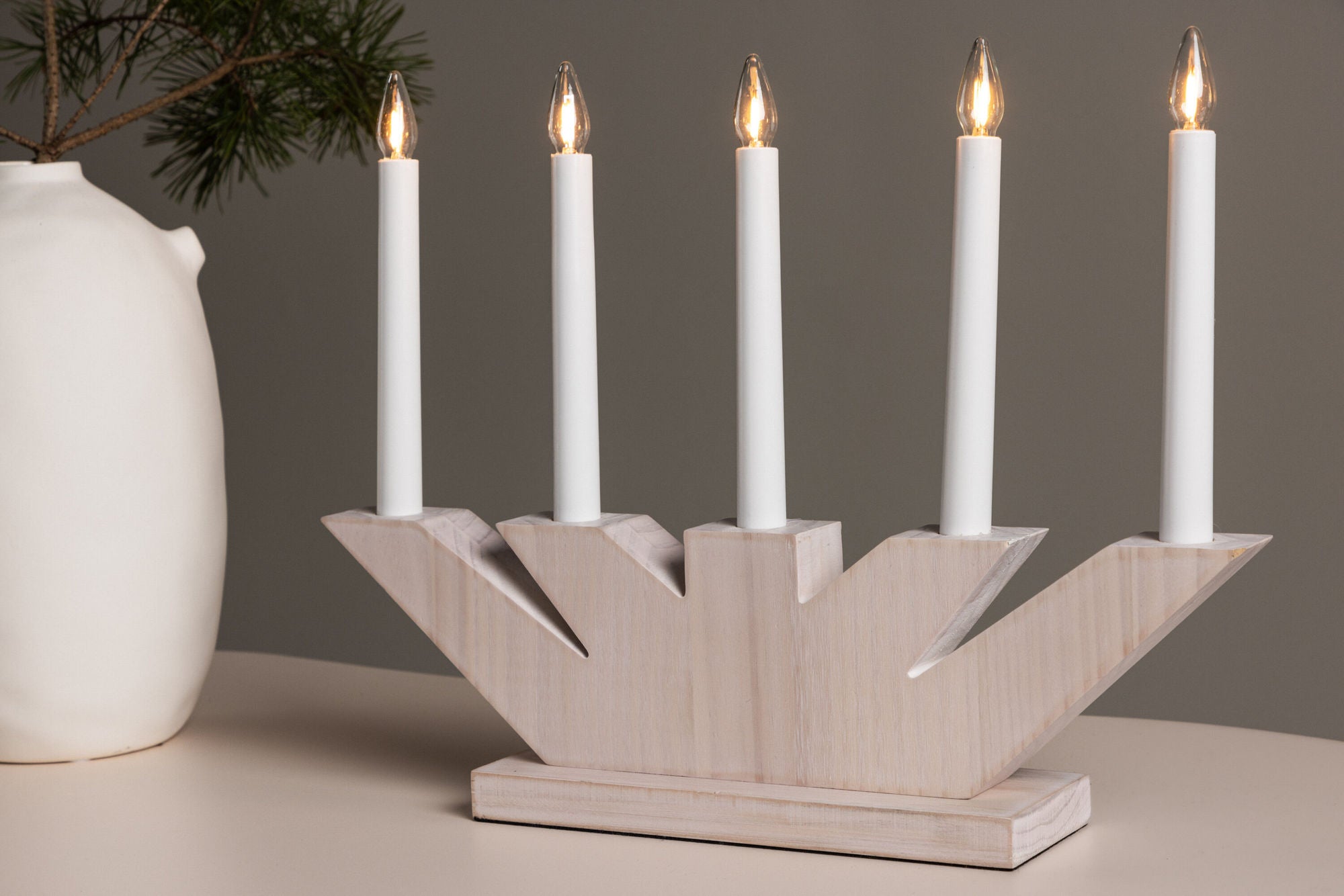 Venture Home Verbier bord lampe - Whitewash / Pine