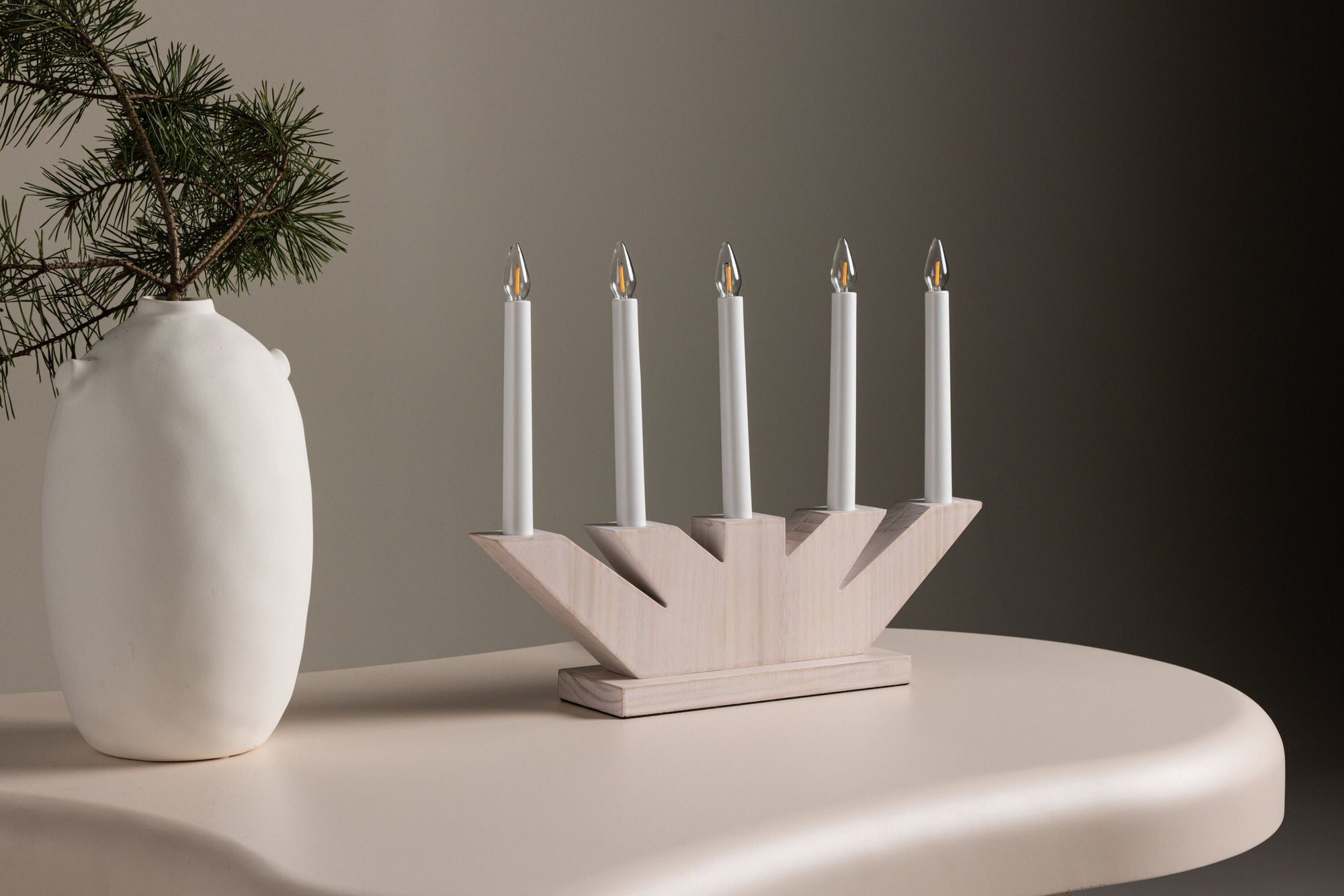Venture Home Verbier bord lampe - Whitewash / Pine