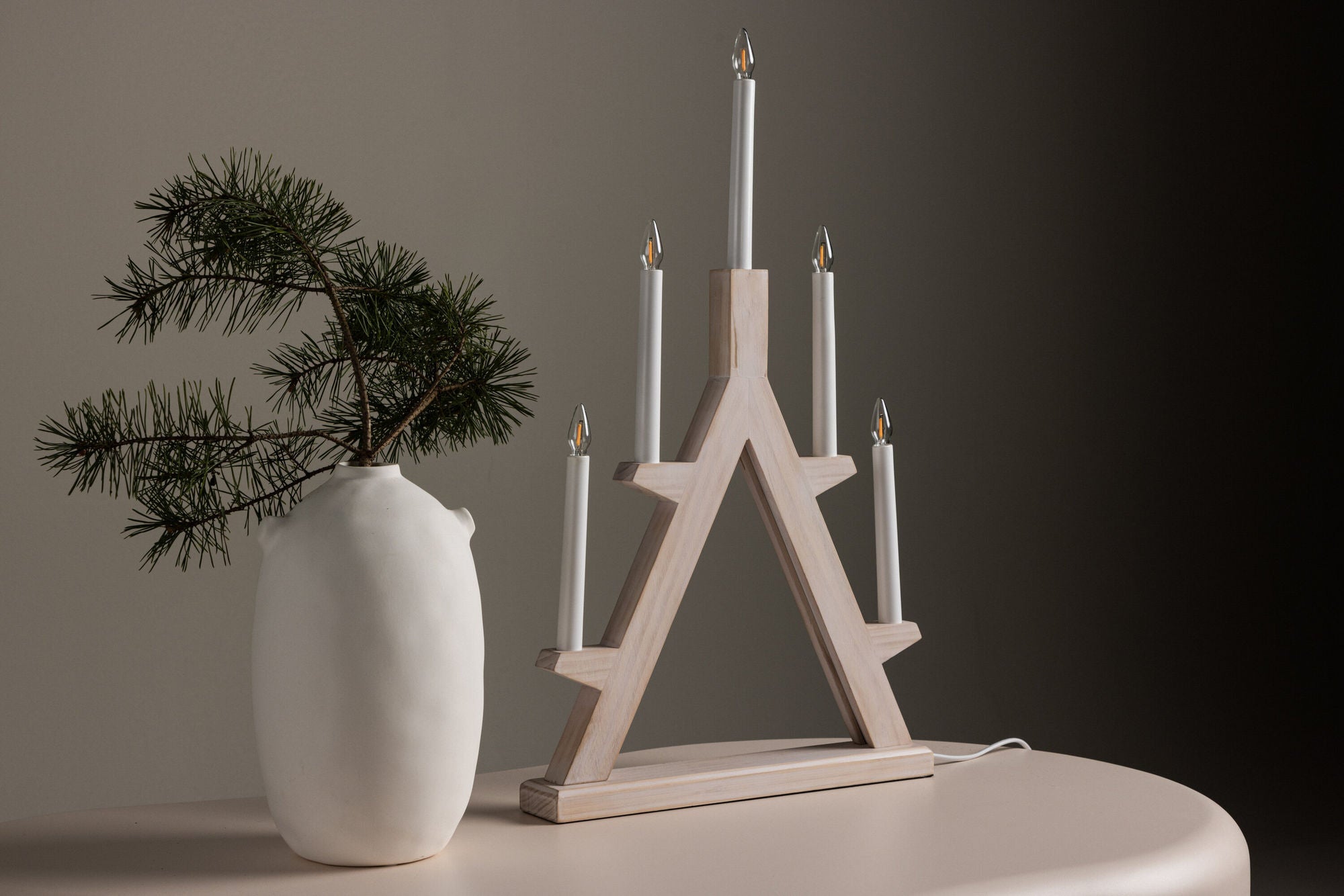 Venture Home Val Thorens bord lampe - Whitewash / Pine