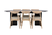 Venture Home Tyresö bord 100x220 cm - Black with Ven stol - Whitewash