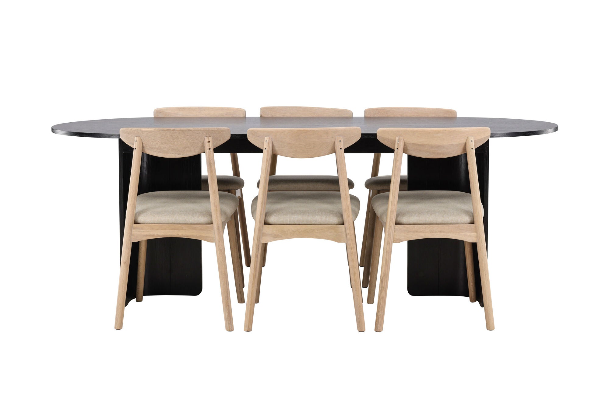Venture Home Tyresö bord 100x220 cm - Black with Ven stol - Whitewash