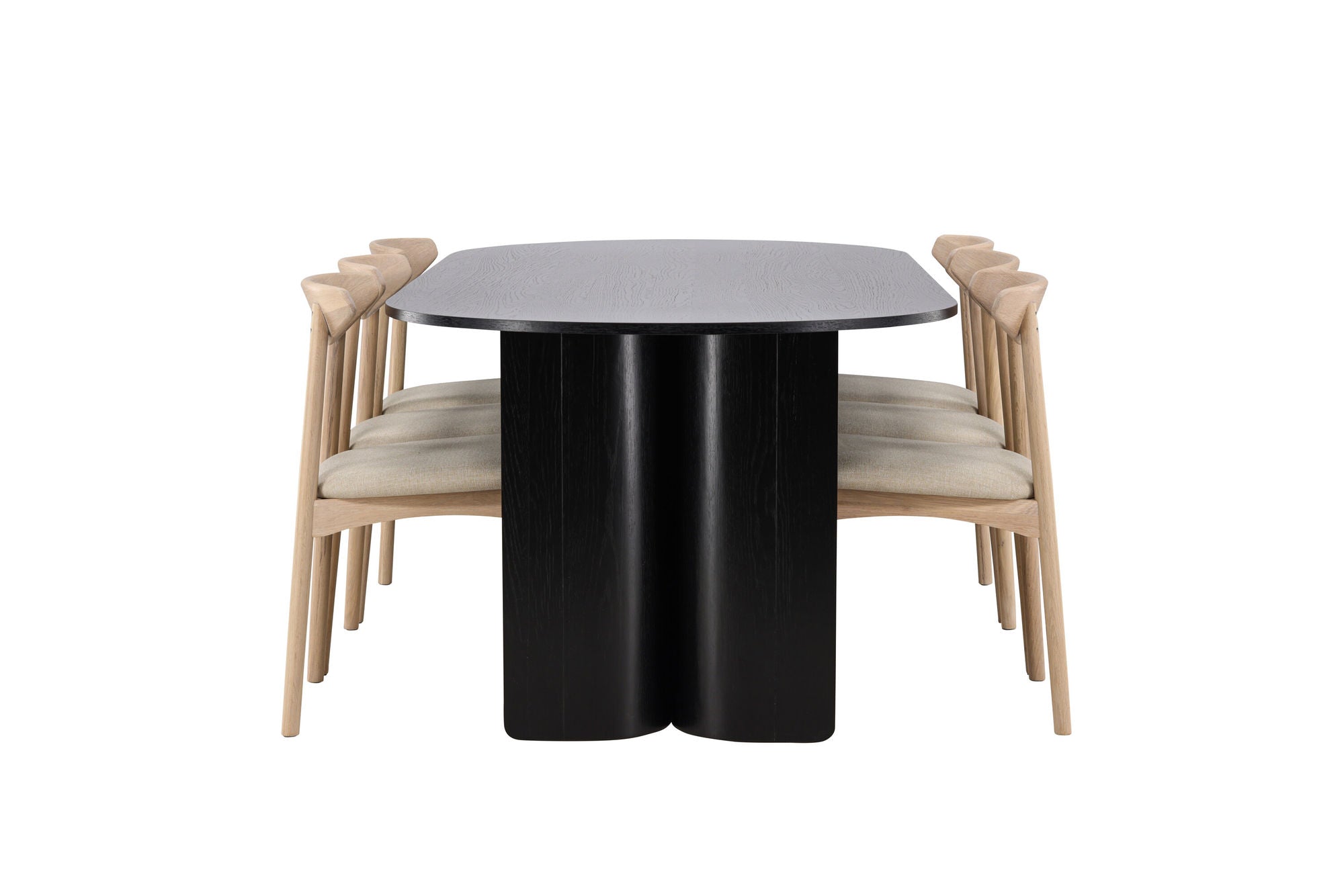 Venture Home Tyresö bord 100x220 cm - Black with Ven stol - Whitewash