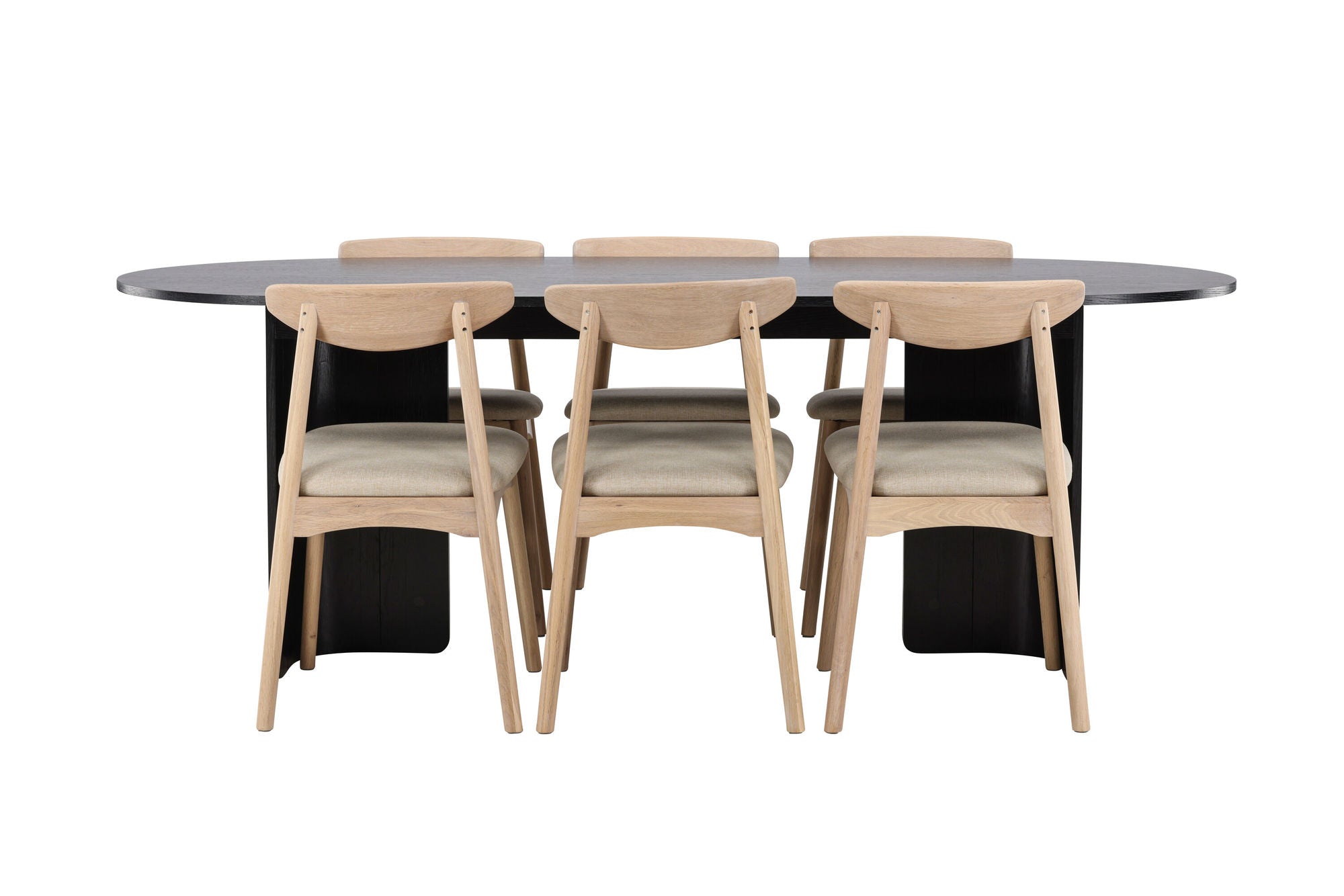 Venture Home Tyresö bord 100x220 cm - Black with Ven stol - Whitewash
