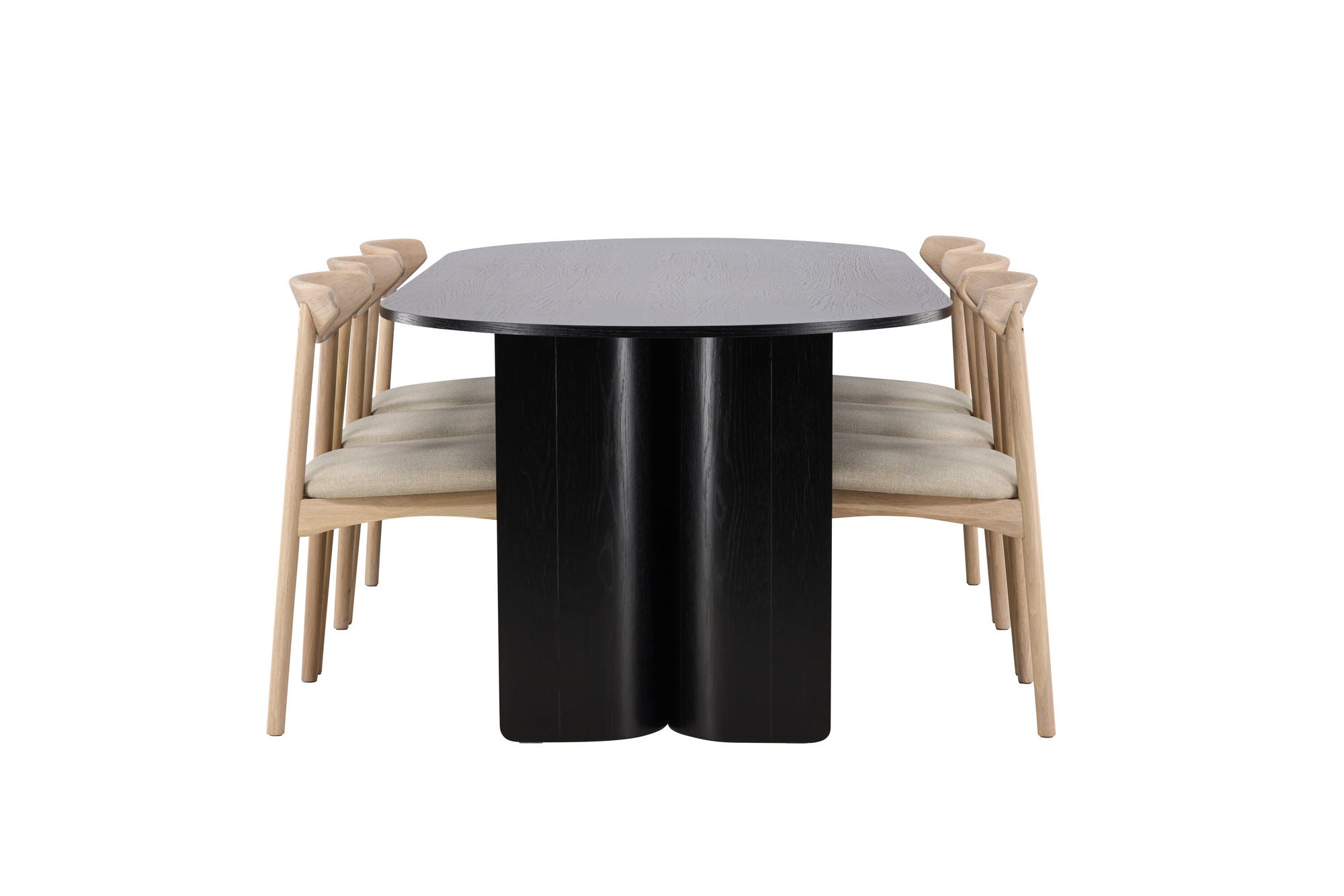 Venture Home Tyresö bord 100x220 cm - Black with Ven stol - Whitewash
