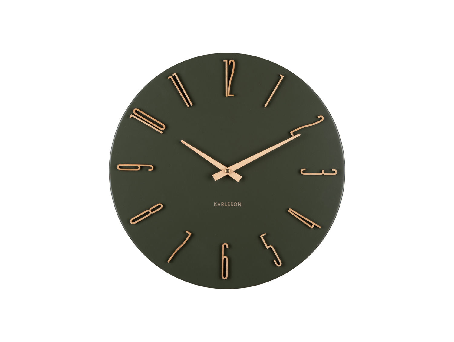 KARLSSON Wall clock Esmerado luxury green