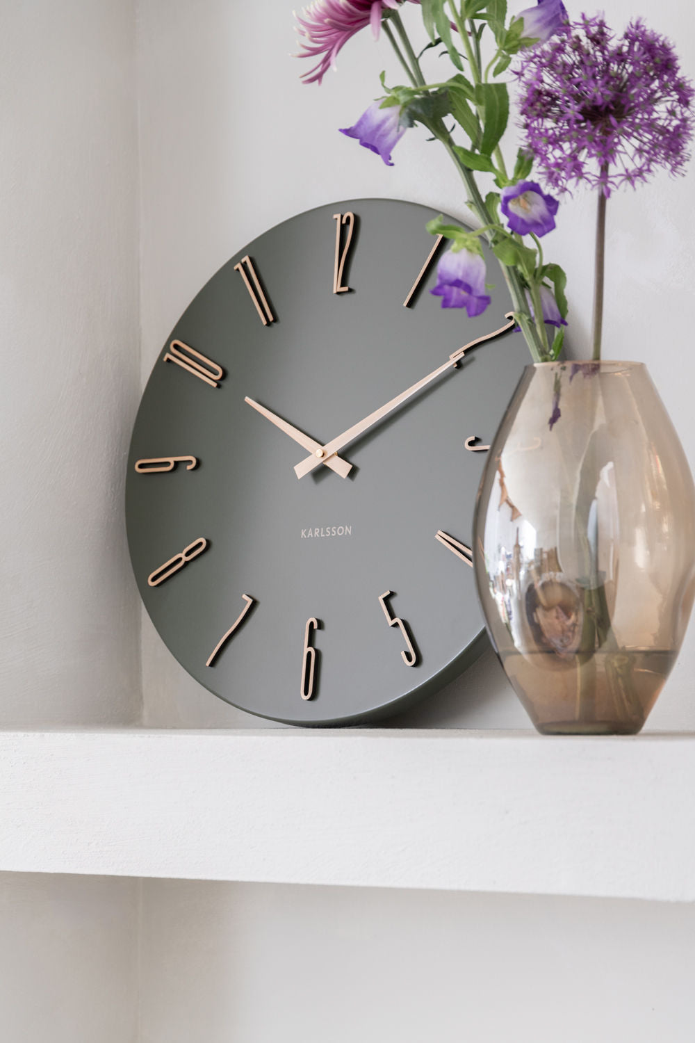 KARLSSON Wall clock Esmerado luxury green