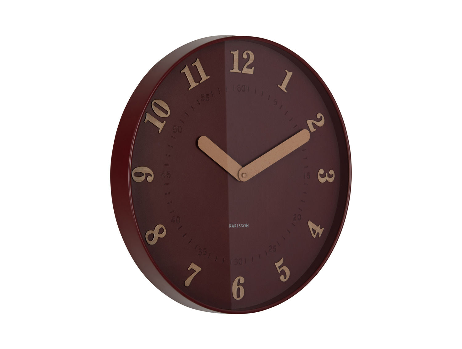 KARLSSON Wall clock Amena burgundy red