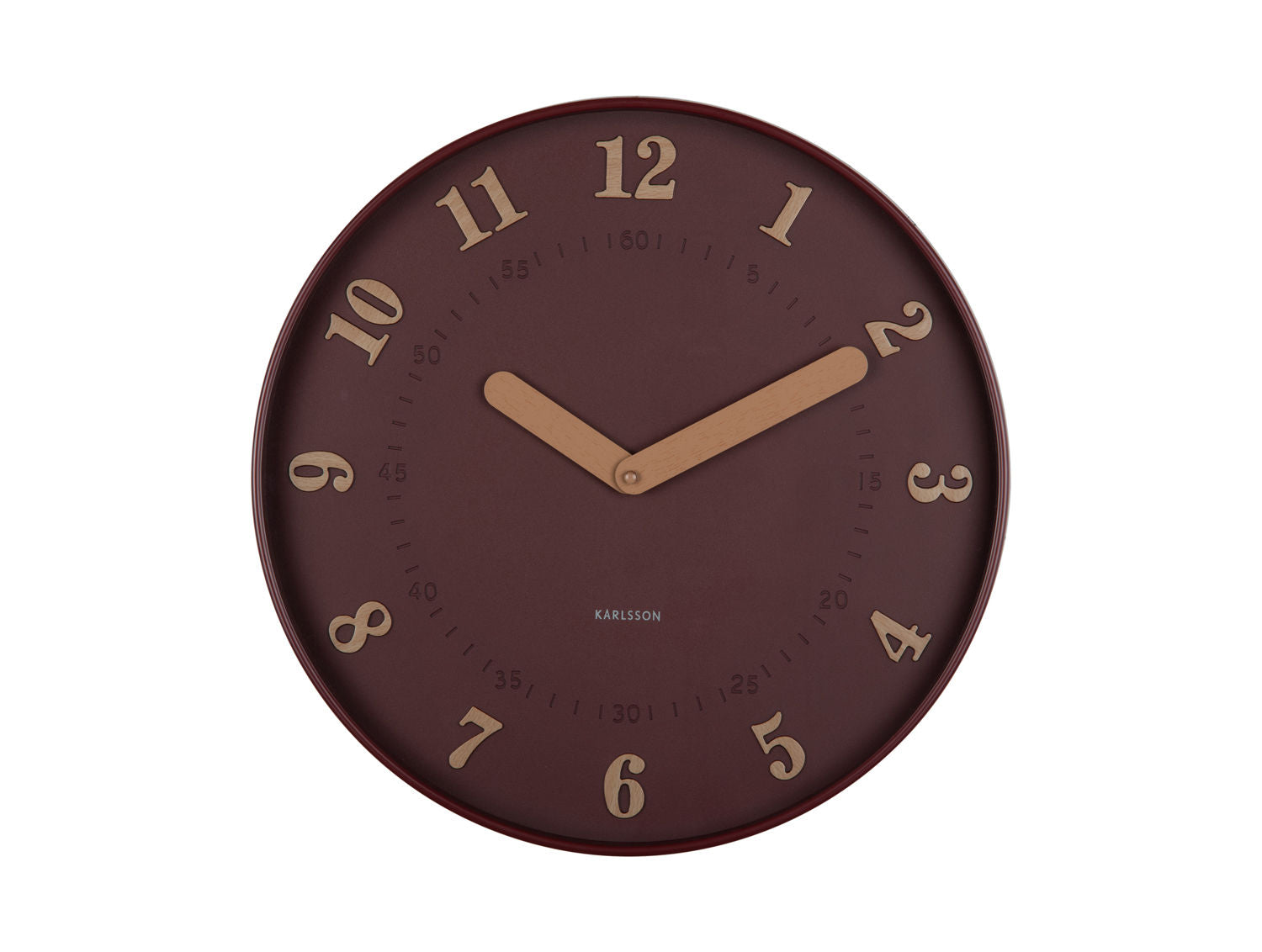 KARLSSON Wall clock Amena burgundy red