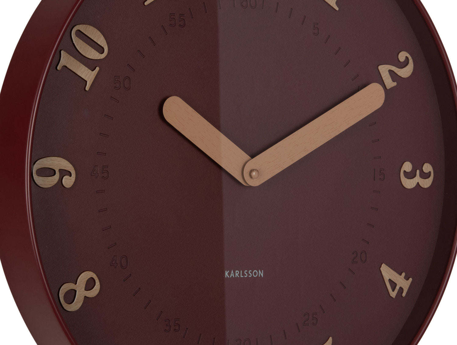 KARLSSON Wall clock Amena burgundy red