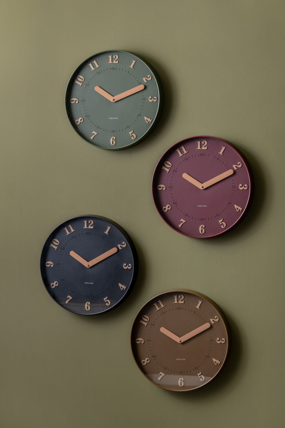 KARLSSON Wall clock Amena burgundy red
