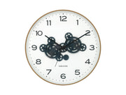 KARLSSON Wall clock Open Gear ochre yellow w. dark blue