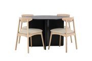 Venture Home Tyresö bord ø120 - Black with Ven stol - Whitewash