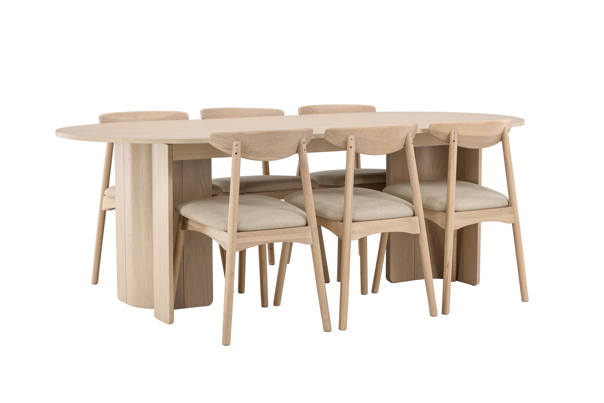 Venture Home Tyresö bord 100x220 cm - Whitewash with Ven stol - Whitewash