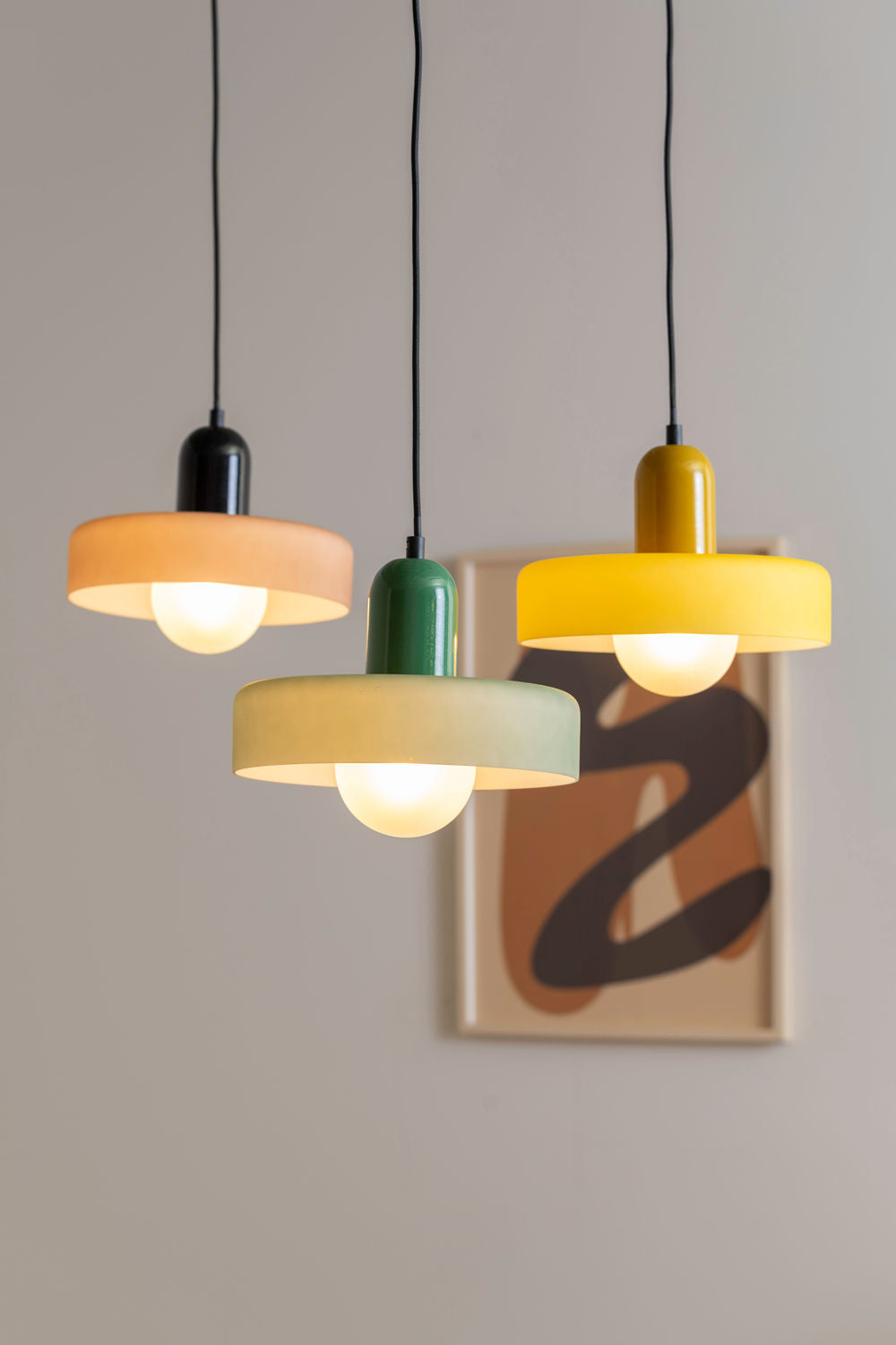 LEITMOTIV Pendant lamp Opaco Grato black w. warm grey