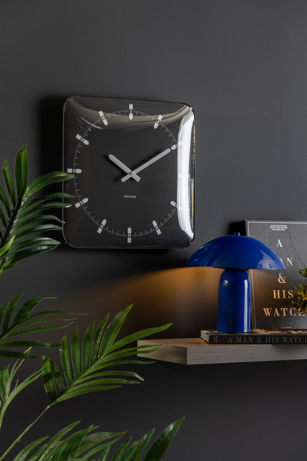 LEITMOTIV Table lamp Astuto cobalt blue