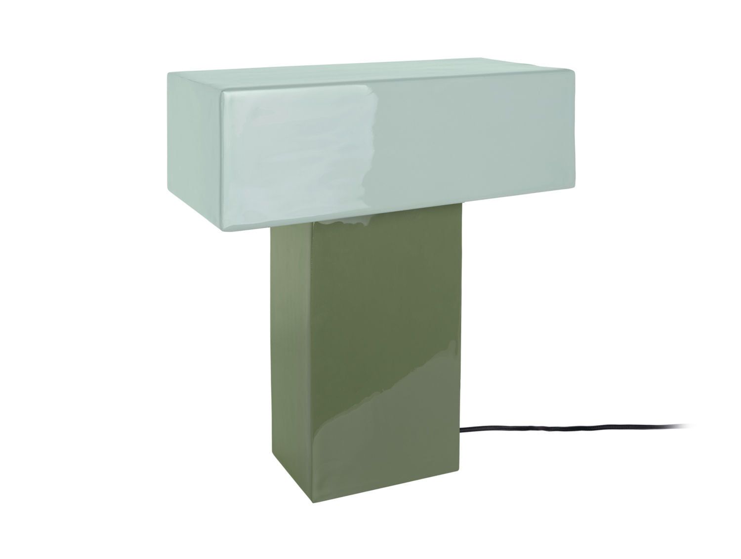 LEITMOTIV Table lamp Grato Recto jungle green w. grayed jade