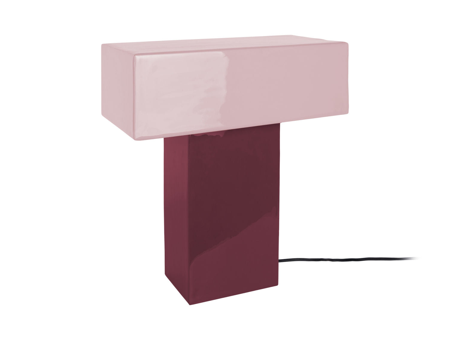 LEITMOTIV Table lamp Grato Recto dark mauve w. soft lavender