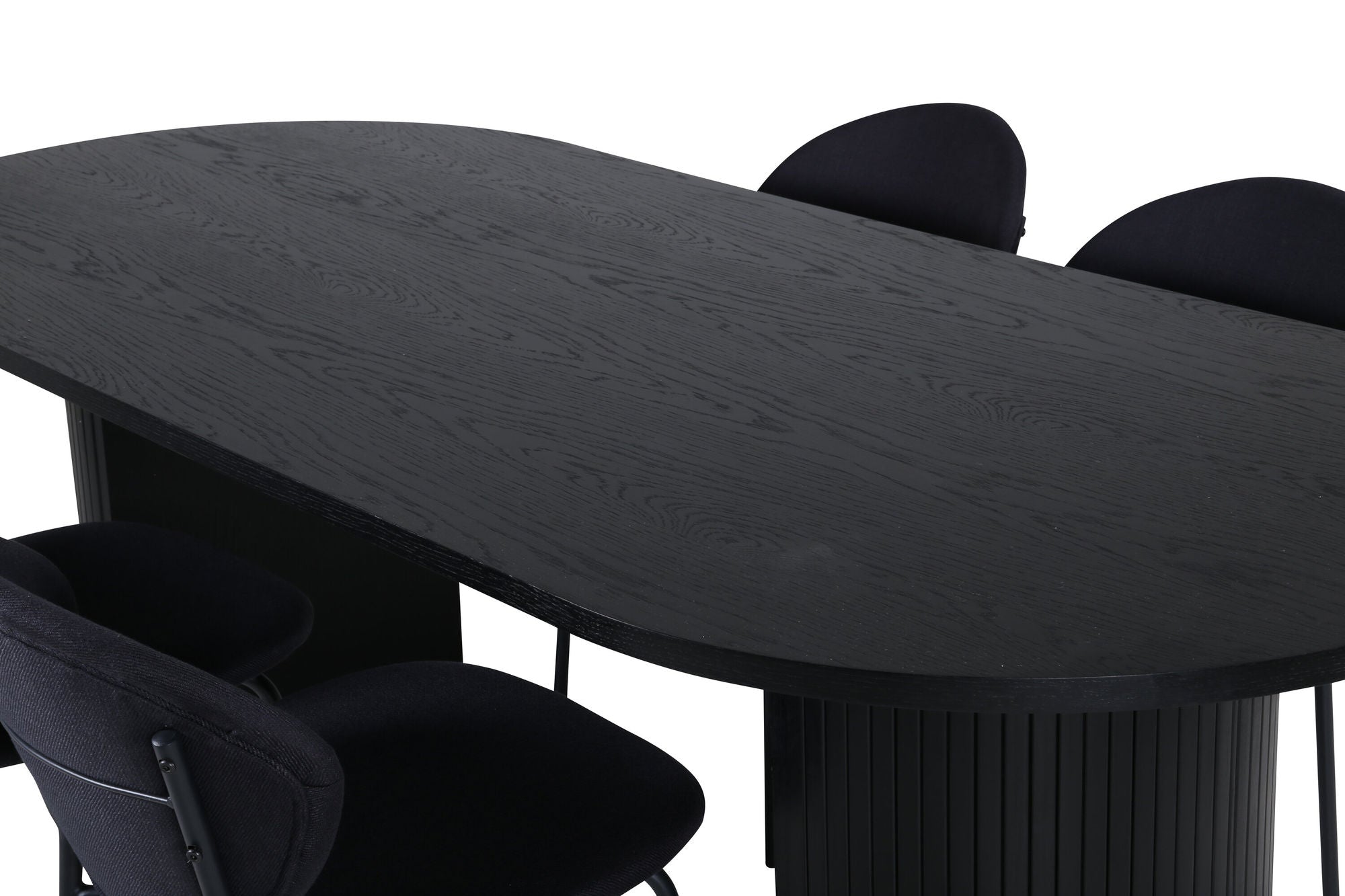 Venture Home Bianca Oval spisebord , Black Black Veneer+Vault Spisebordsstol , Black Legs , Black Fabric_4