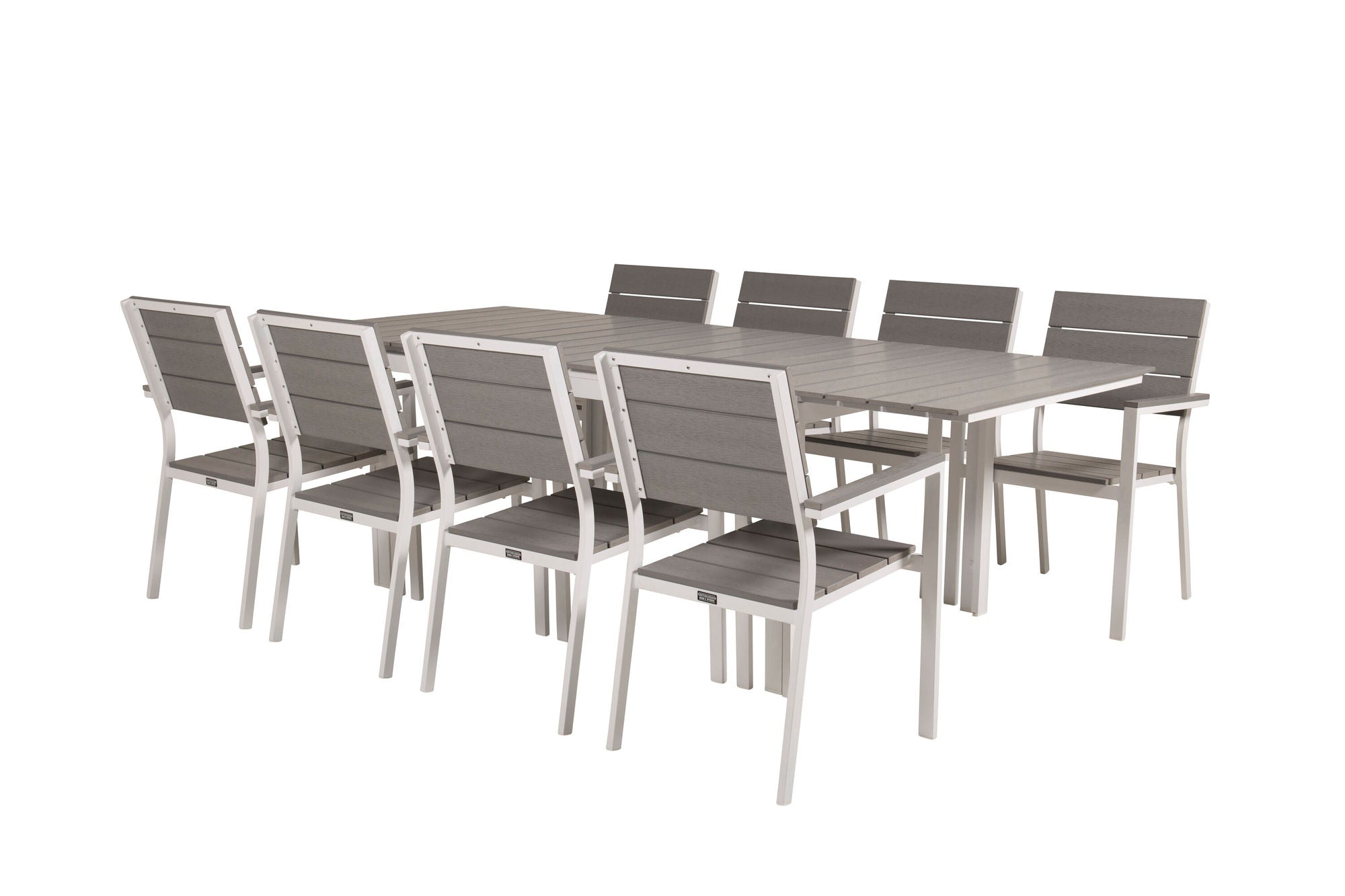 Venture Home Levels bord 160/240 - White/Grey - Levels stol (stackable) - White Alu / Grey Aintwood 8