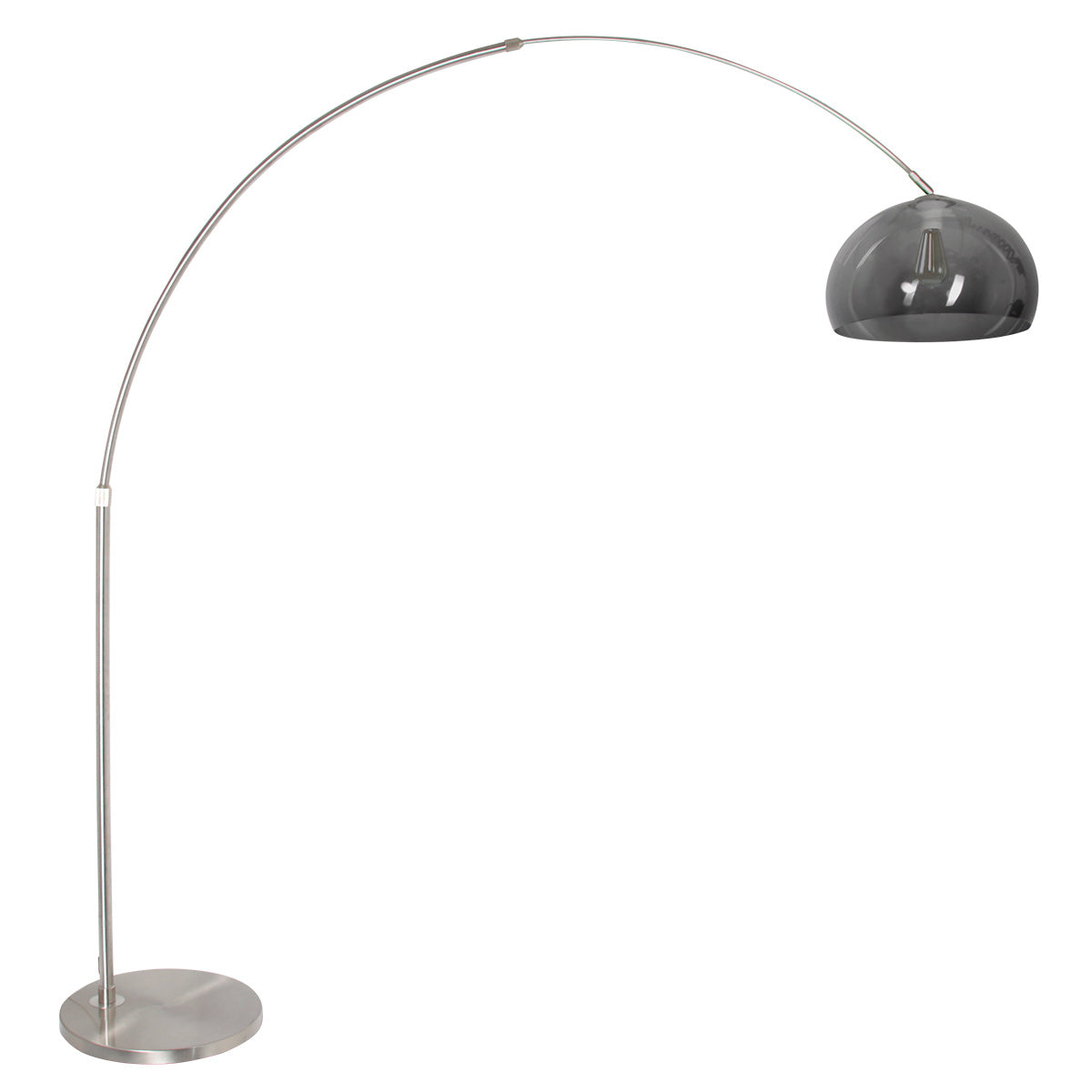 Buelampe Sparkled Light 9879ST stål med transparent grå plastskærm